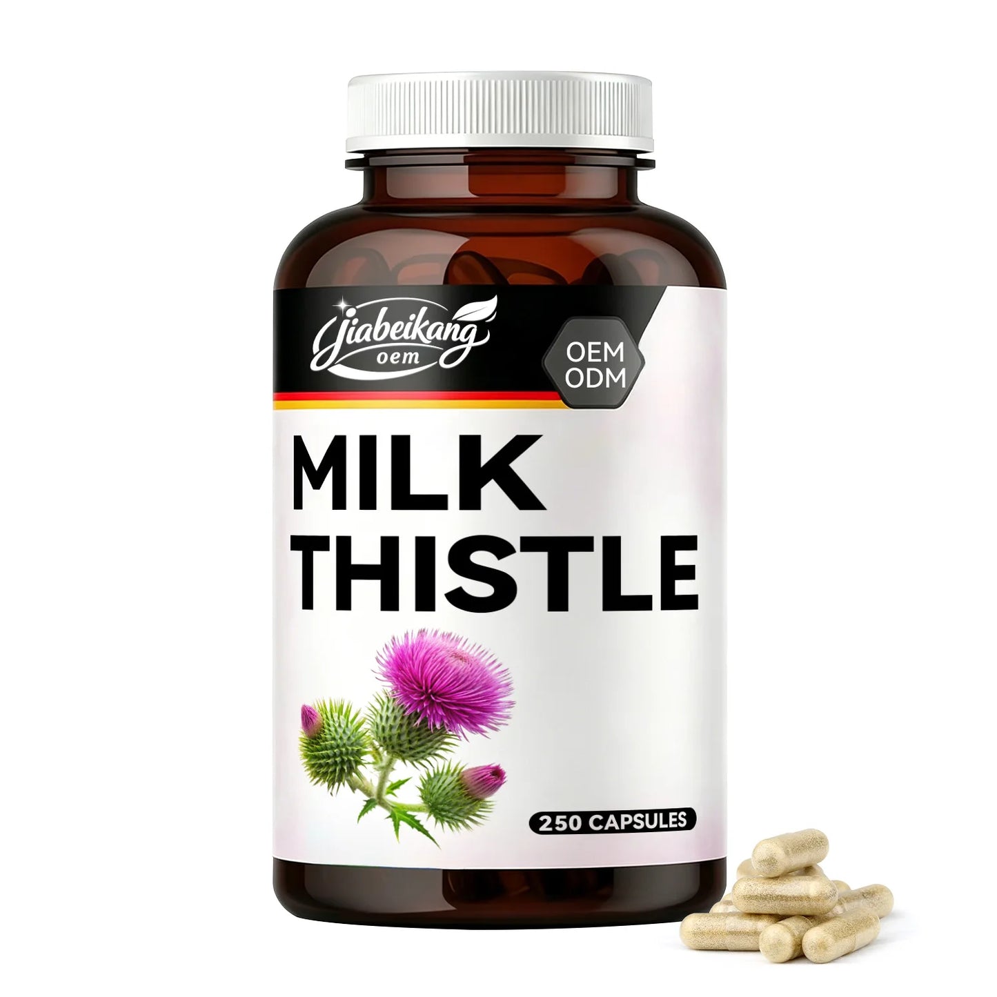 Organic Milk Thistle Herbal Wellness Capsules 1400mg Plant Based Daily Botanical Supplement OEM Private Label Manufacturer