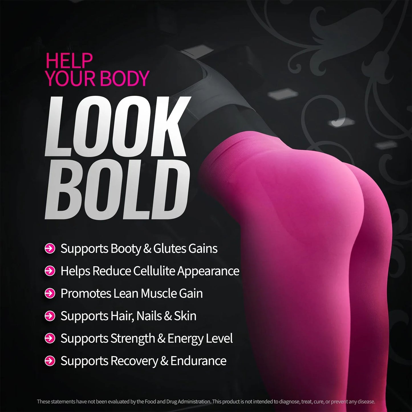 Private Label Female Creatine for Booty & Glutes Growth with Collagen BCAA Clean Formula