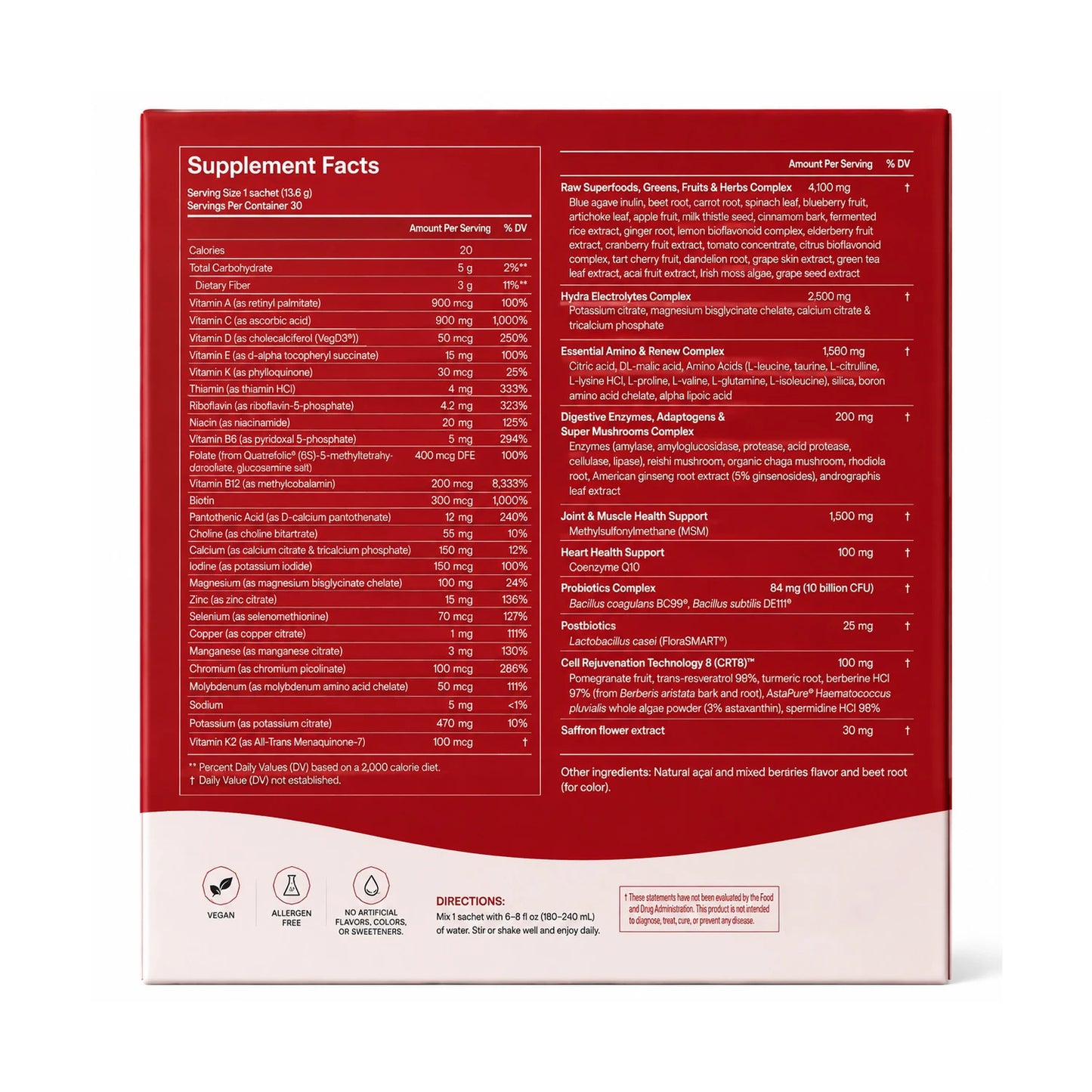 OEM Private Label All in One Daily Nutrition Drink Powder with Multivitamins Probiotics Superfoods Blend
