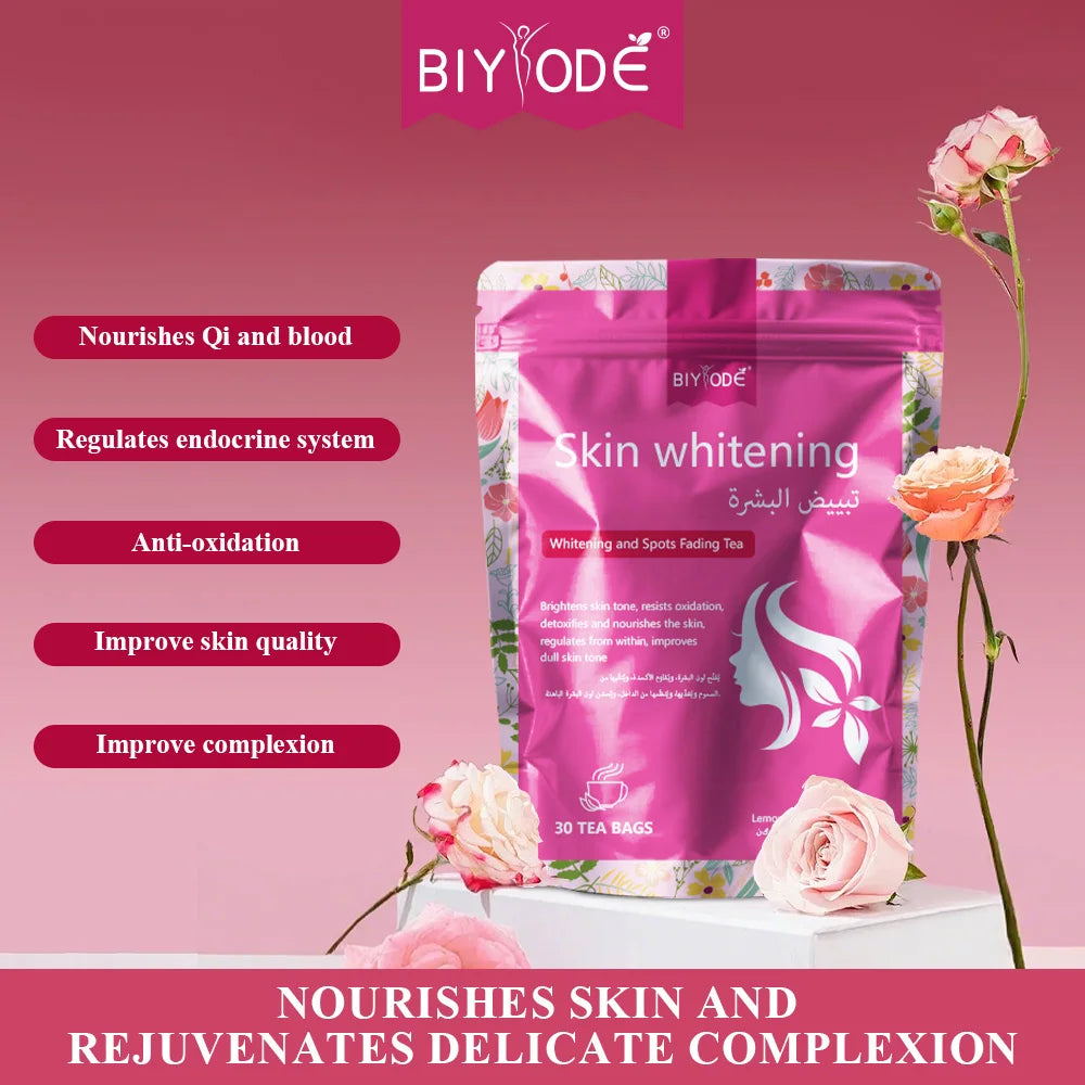Wholesale Custom Herbal Whitening Tea OEM ODM Private Label Skin Glow Tea Beauty Radiance Herbal Antioxidant NSF HALAL GMP COA Certified Factory Supply