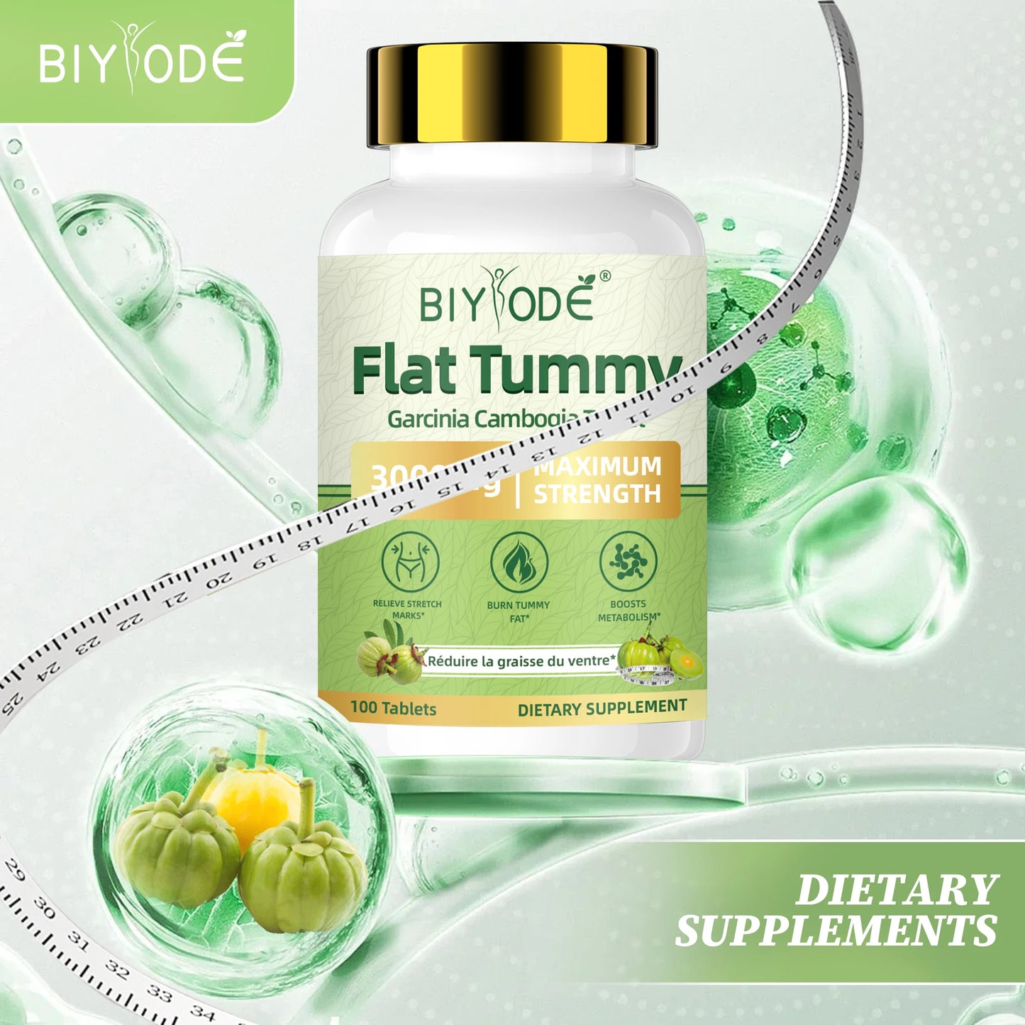 Garcinia Cambogia Dietary Supplement Tablets 3000mg Natural Herbal Extract 100 Tablets OEM Supplier
