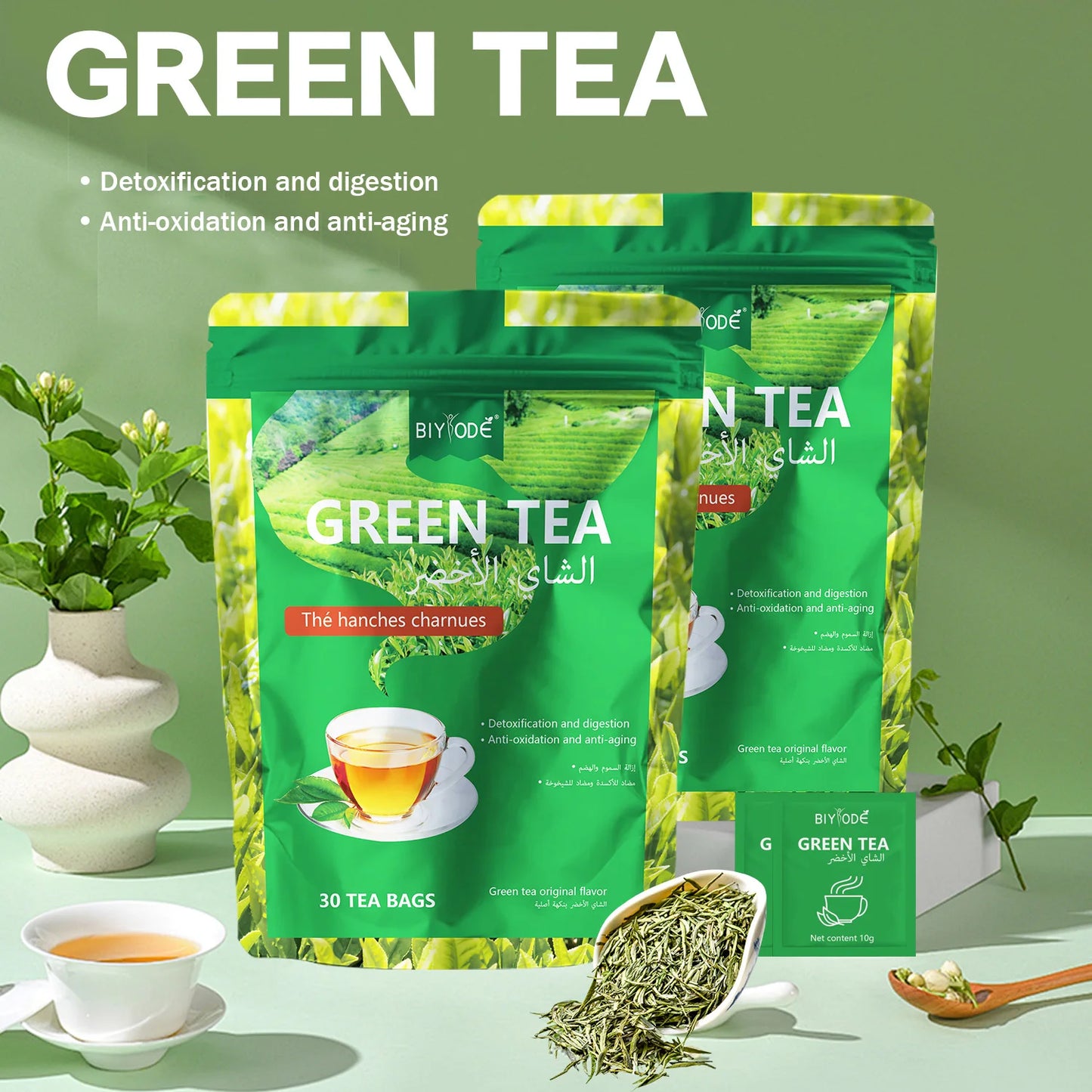 OEM ODM Private Label Manufacturer Green Tea Bag Herbal Tea private label supplements certified NSF HALAL COA GMP herbal healthcare wholesale factory