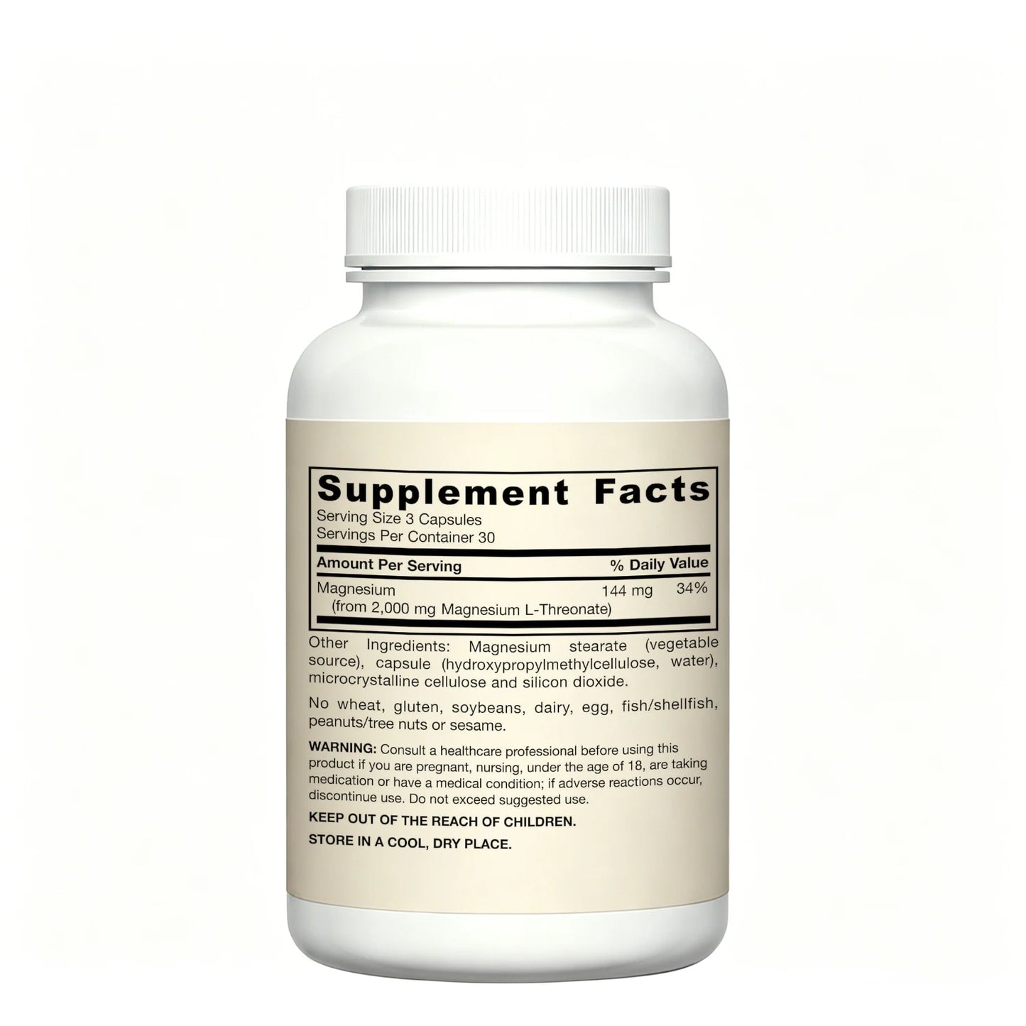 Private Label Magnesium L Threonate Capsules Brain Wellness Support Vegan Magnesium Supplement OEM ODM Manufacturer