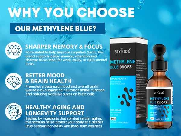 OEM ODM Methylene Blue Drops 2% USP Grade Liquid Supplement Private Label