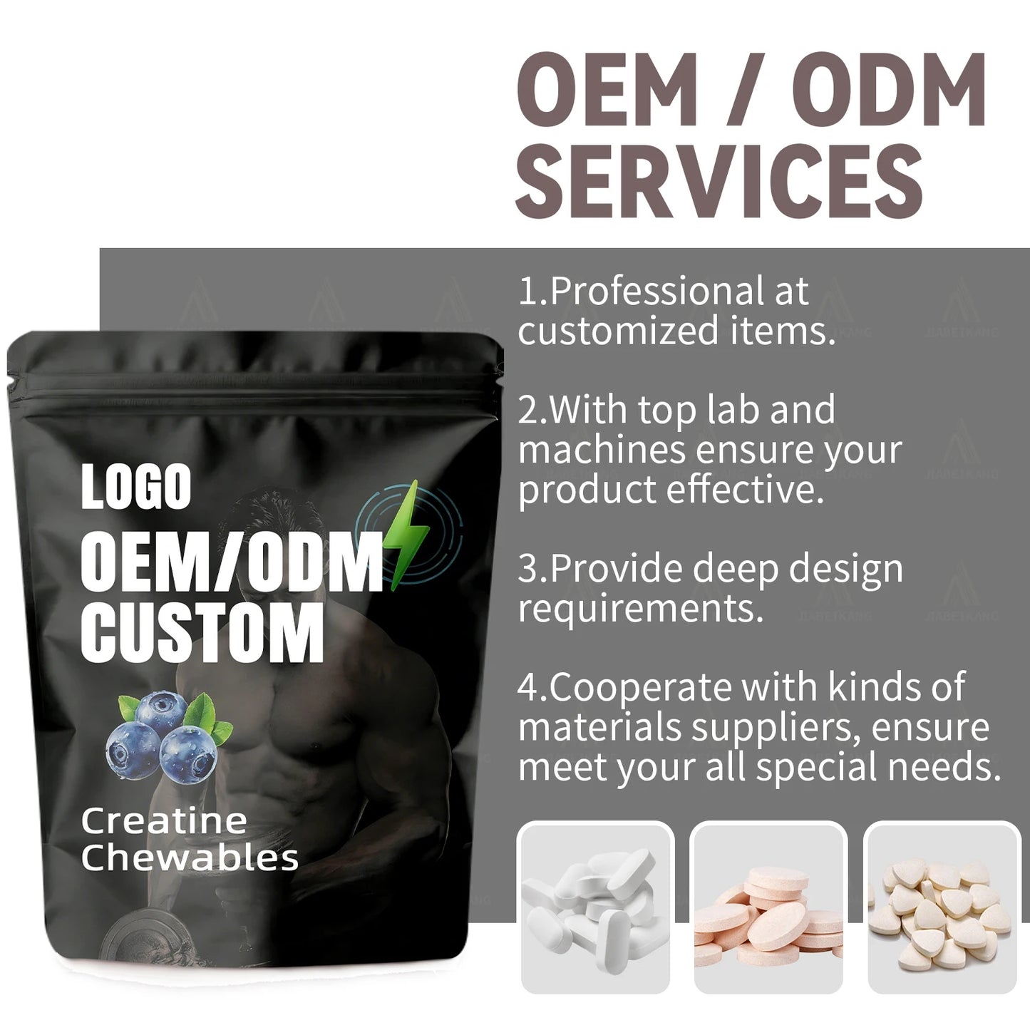 Creatine Monohydrate Chewable OEM ODM Private Label Custom Formula Packaging Dosage