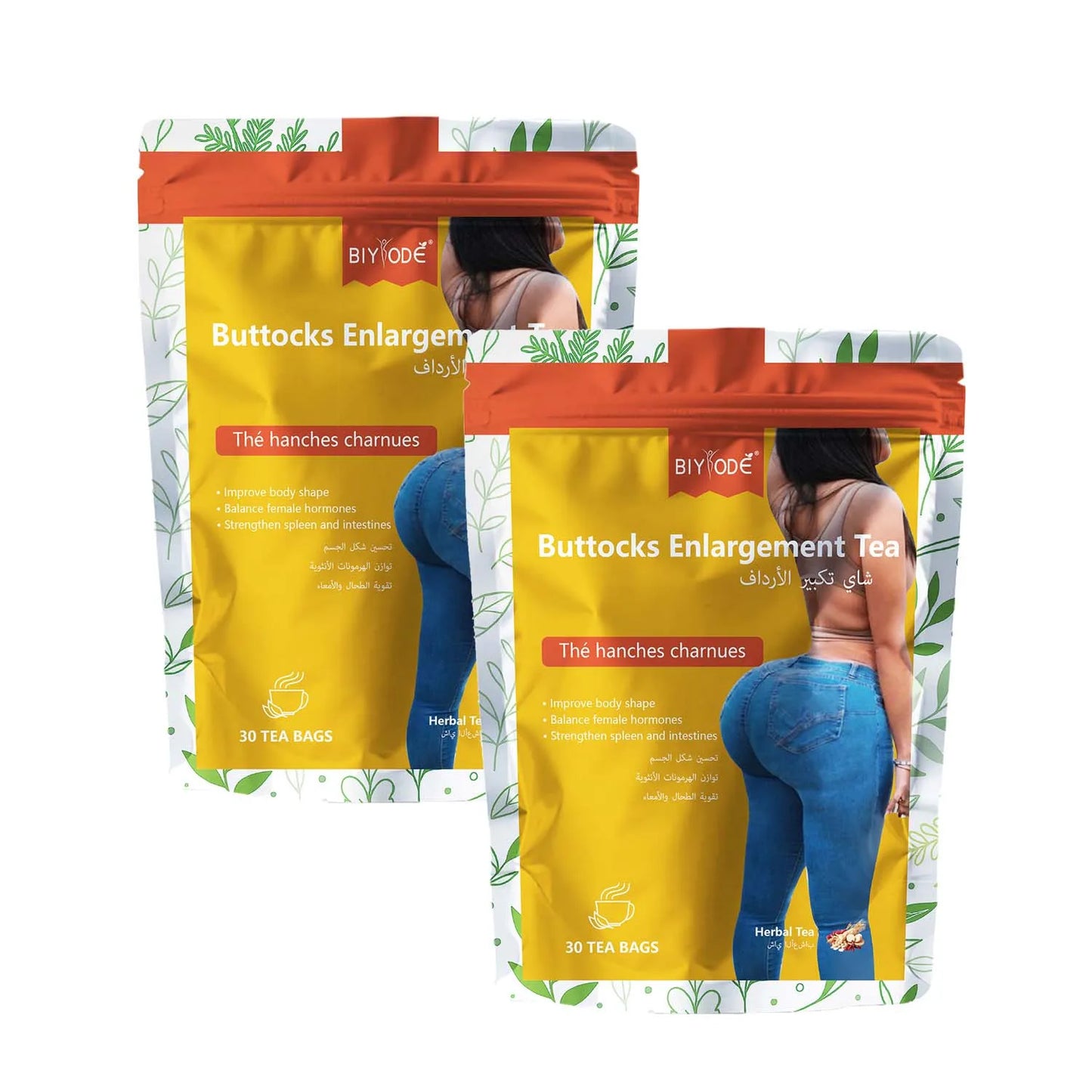 OEM ODM Private Label Herbal Supplement Buttocks Enlargement Tea Bag Hip Up Body Shaping Tea Butt Enhancement Fenugreek Maca Root NSF HALAL GMP COA Bulk Factory Supply
