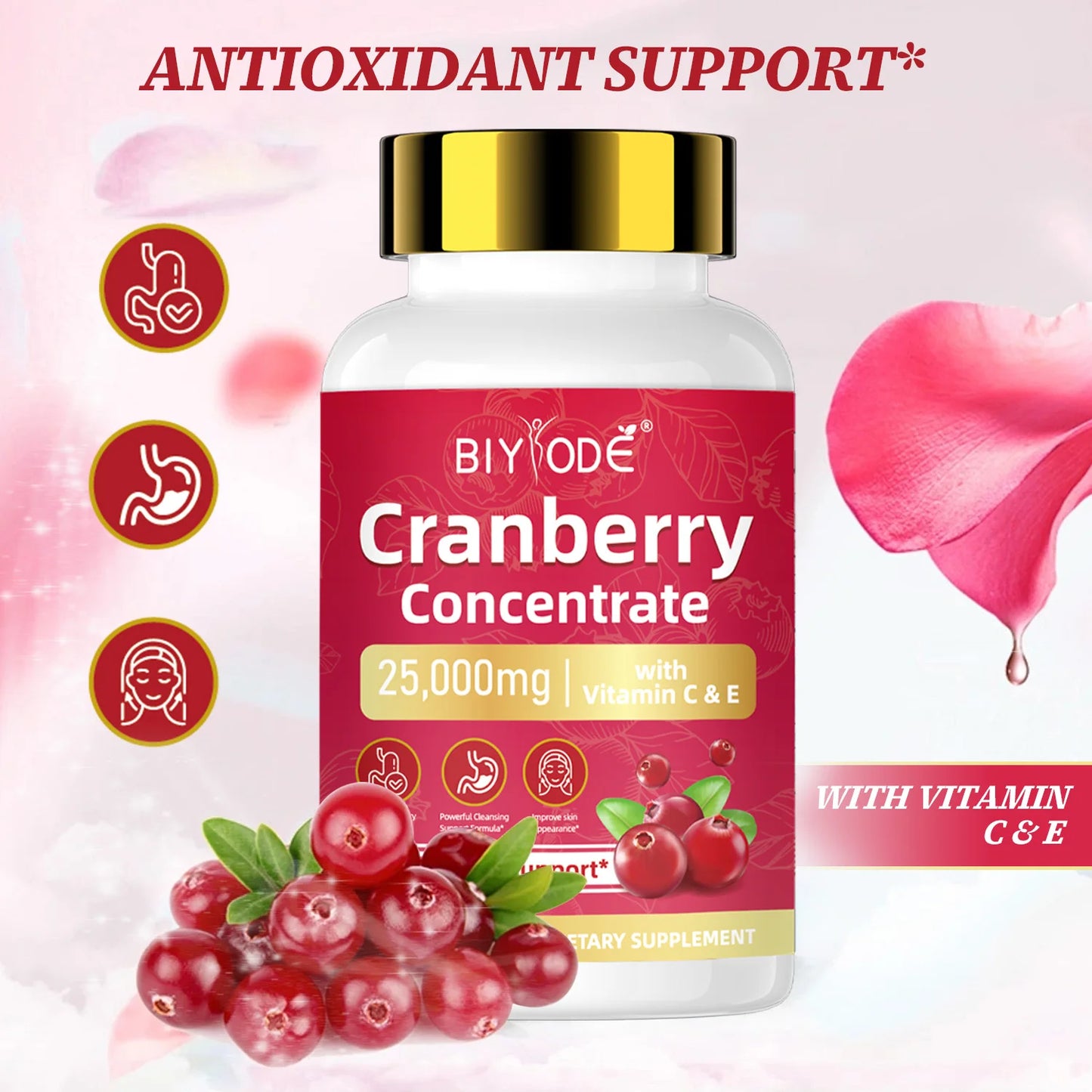 Cranberry Extract Softgels 25000mg Cranberry Concentrate Capsules Vitamins Nutritional Supplements Private Label
