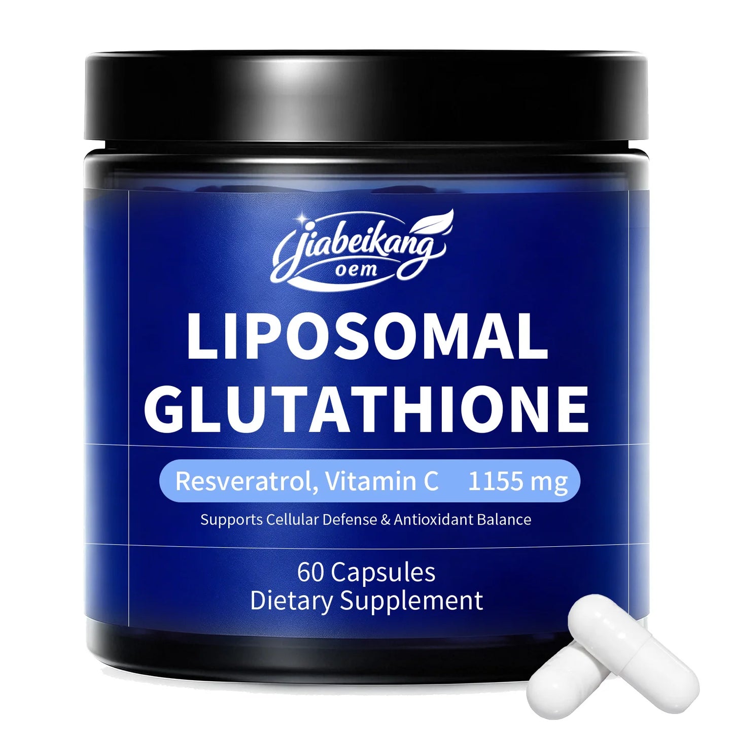 Private Label Liposomal Glutathione Capsules with Resveratrol Vitamin C Antioxidant Wellness Supplement OEM ODM Manufacturer