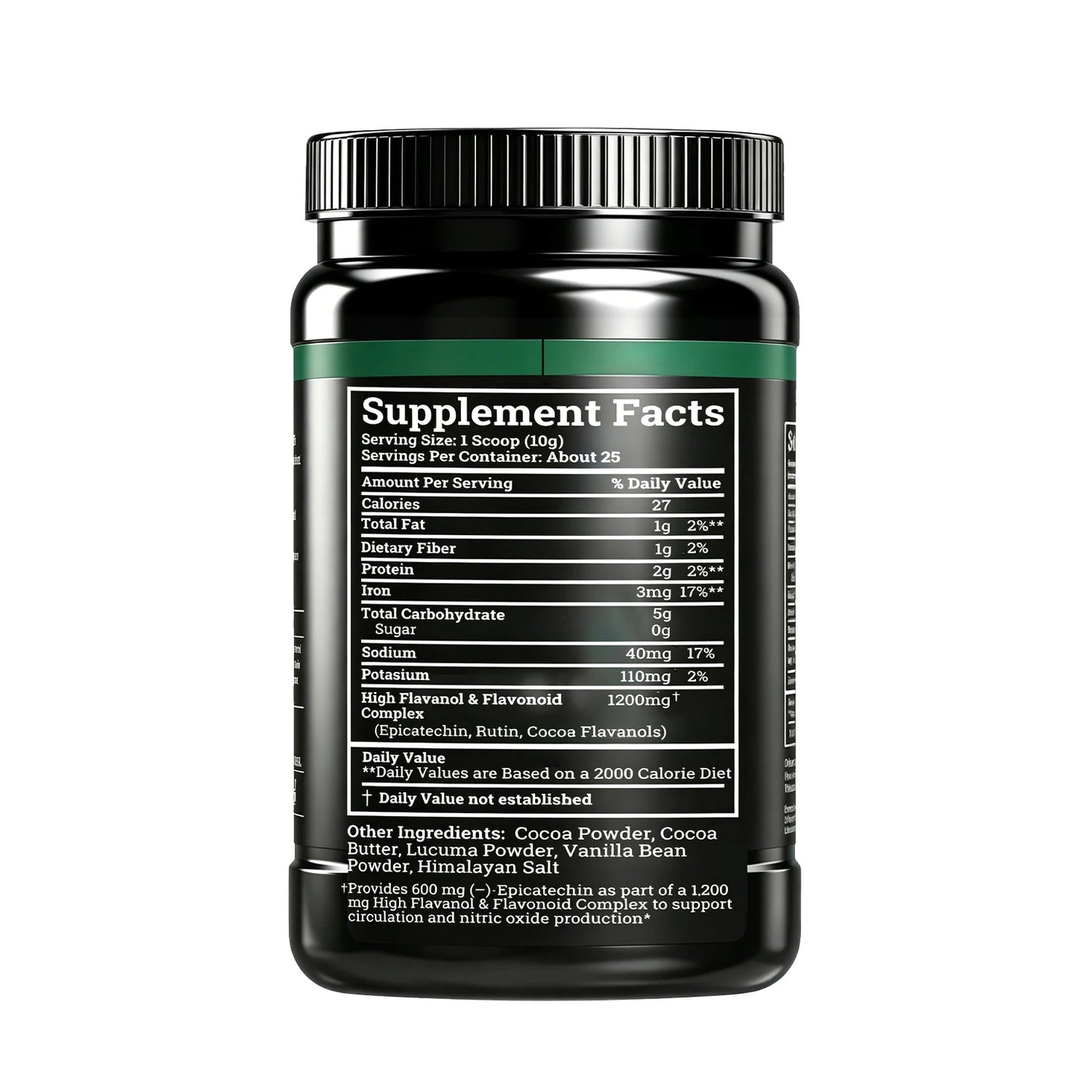 OEM Private Label High Flavanol Cocoa Powder with Epicatechin and Flavonoid Blend Sugar Free Daily Wellness Supplement