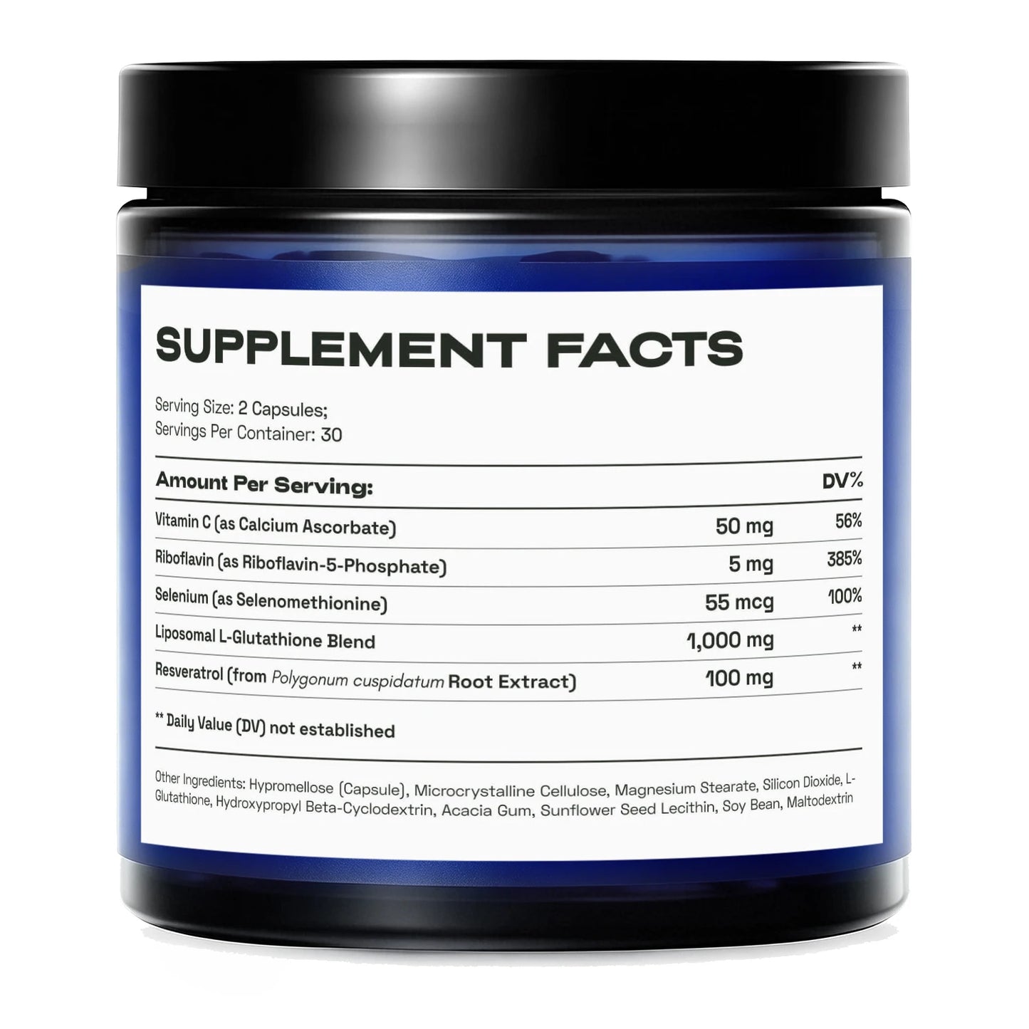 Private Label Liposomal Glutathione Capsules with Resveratrol Vitamin C Antioxidant Wellness Supplement OEM ODM Manufacturer