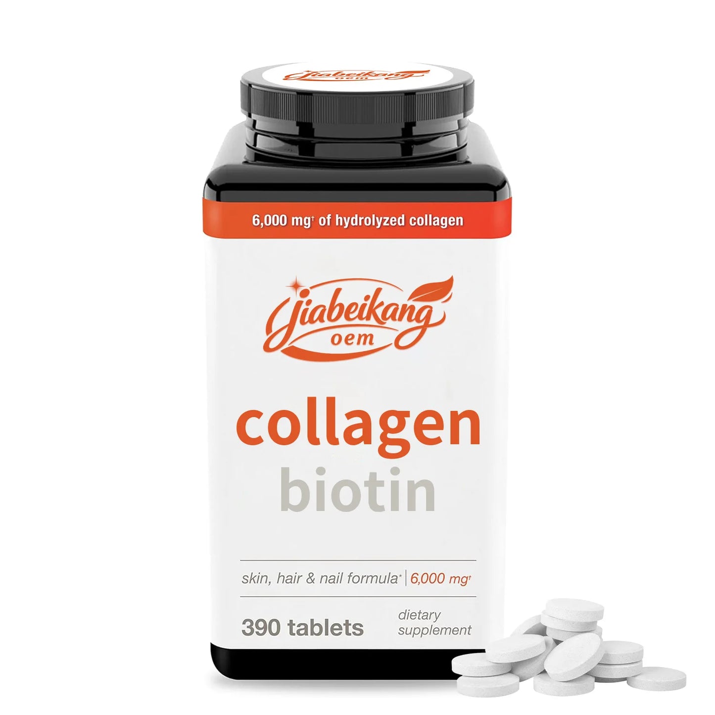 OEM Hydrolyzed Collagen Tablets with Vitamin C and Biotin Daily Beauty Support Supplement Private Label Formula