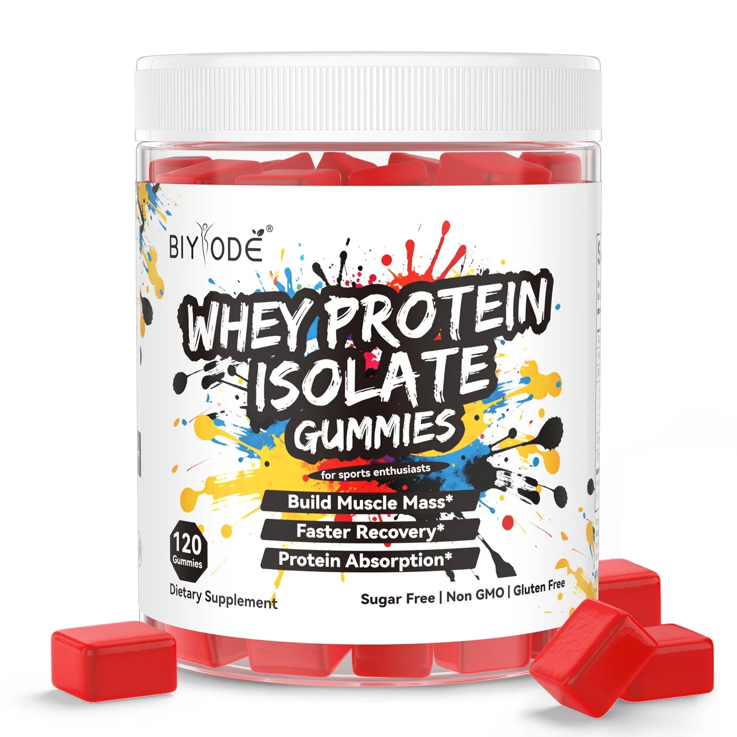 Custom Protein Gummies Sugar Free Whey Isolate BCAA Supplement for Workout Recovery and Muscle Support