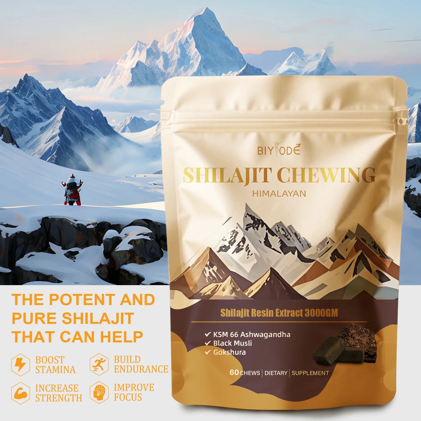 OEM ODM Shilajit Chewables 3000mg Natural Herbal Dietary Supplement Easy Daily Intake