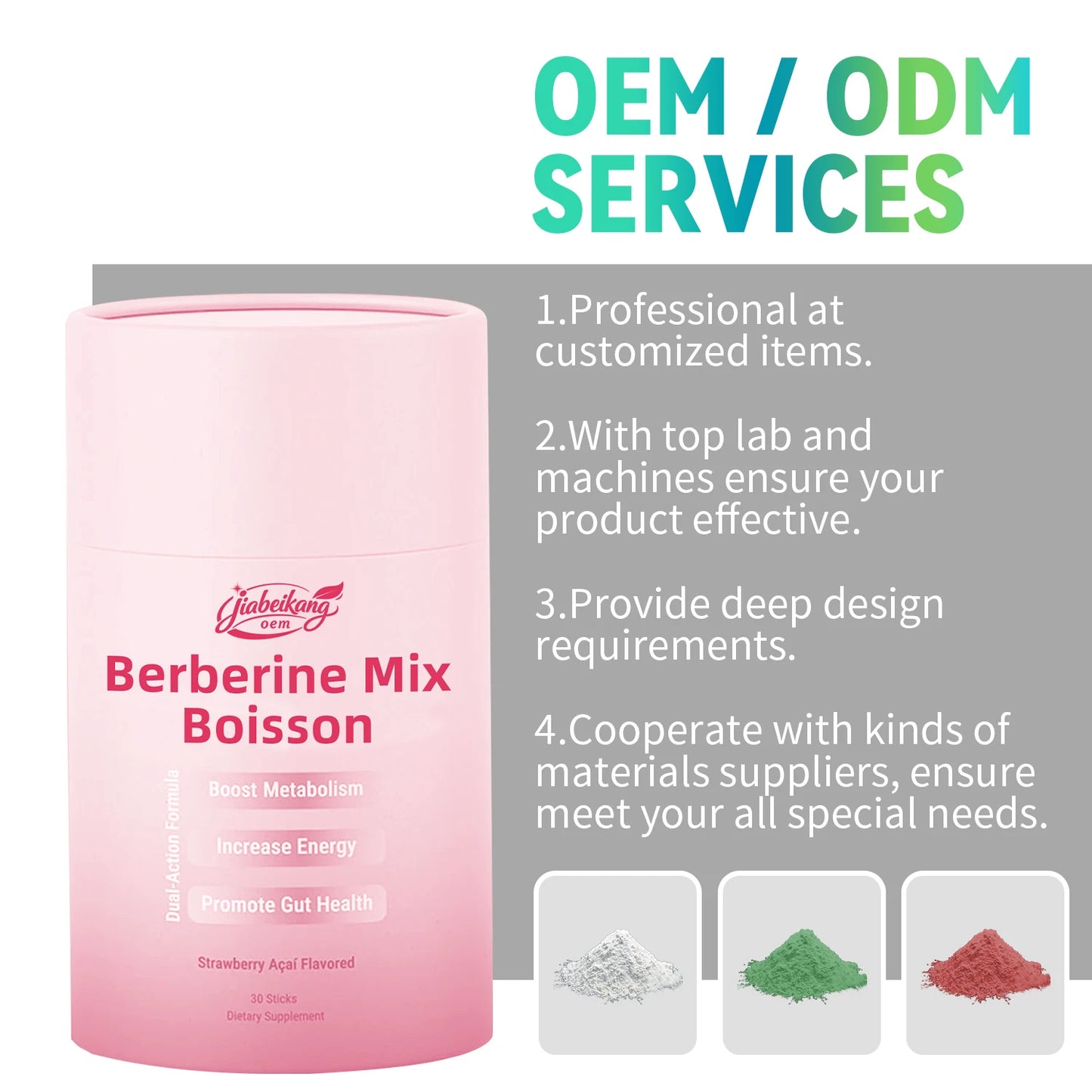 Berberine Herbal Cutting Drink Powder Stick Gut Health & Metabolism Support Formula OEM Private Label Dietary Supplement