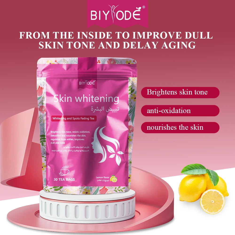 Wholesale Custom Herbal Whitening Tea OEM ODM Private Label Skin Glow Tea Beauty Radiance Herbal Antioxidant NSF HALAL GMP COA Certified Factory Supply