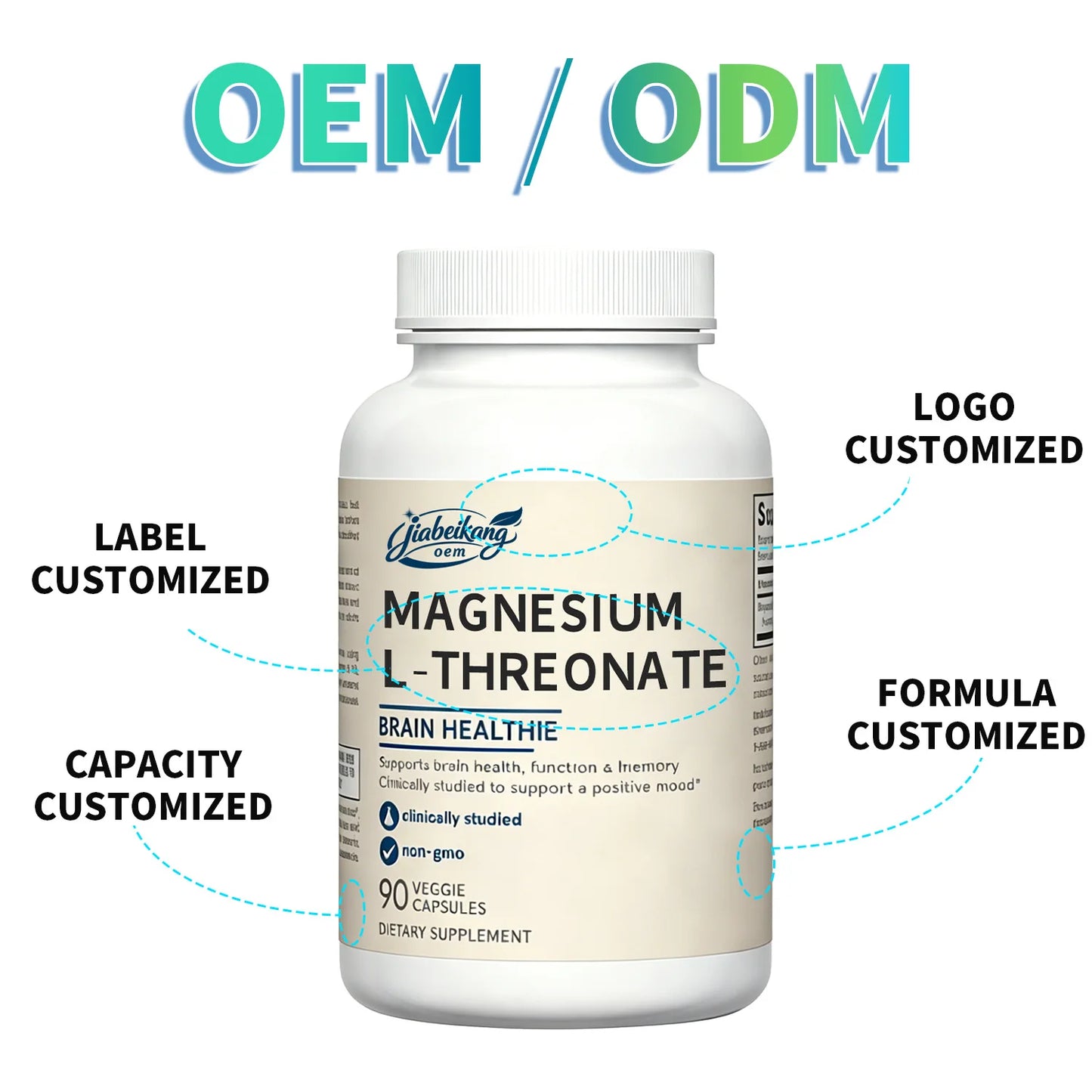 Private Label Magnesium L Threonate Capsules Brain Wellness Support Vegan Magnesium Supplement OEM ODM Manufacturer