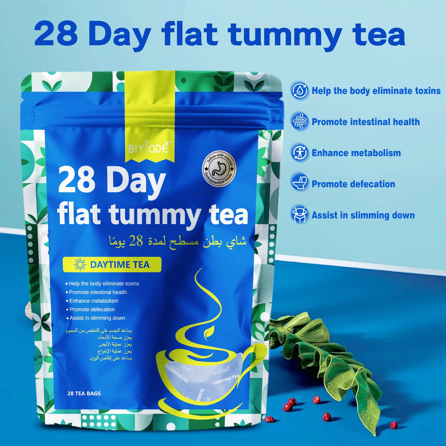 Certified Manufacturer NSF HALAL COA GMP Wholesale Private Label Flat Tummy Detox Tea OEM ODM Herbal Tea Bags for Slimming