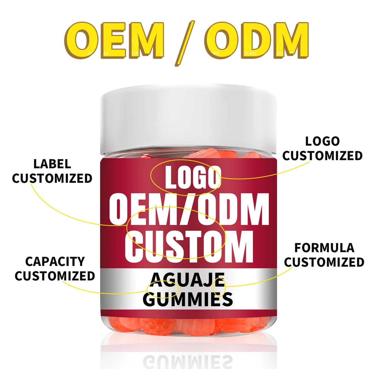 Maca Gummies Herbal Supplement OEM ODM Private Label Custom Formula Gummy Shape Packaging Solution