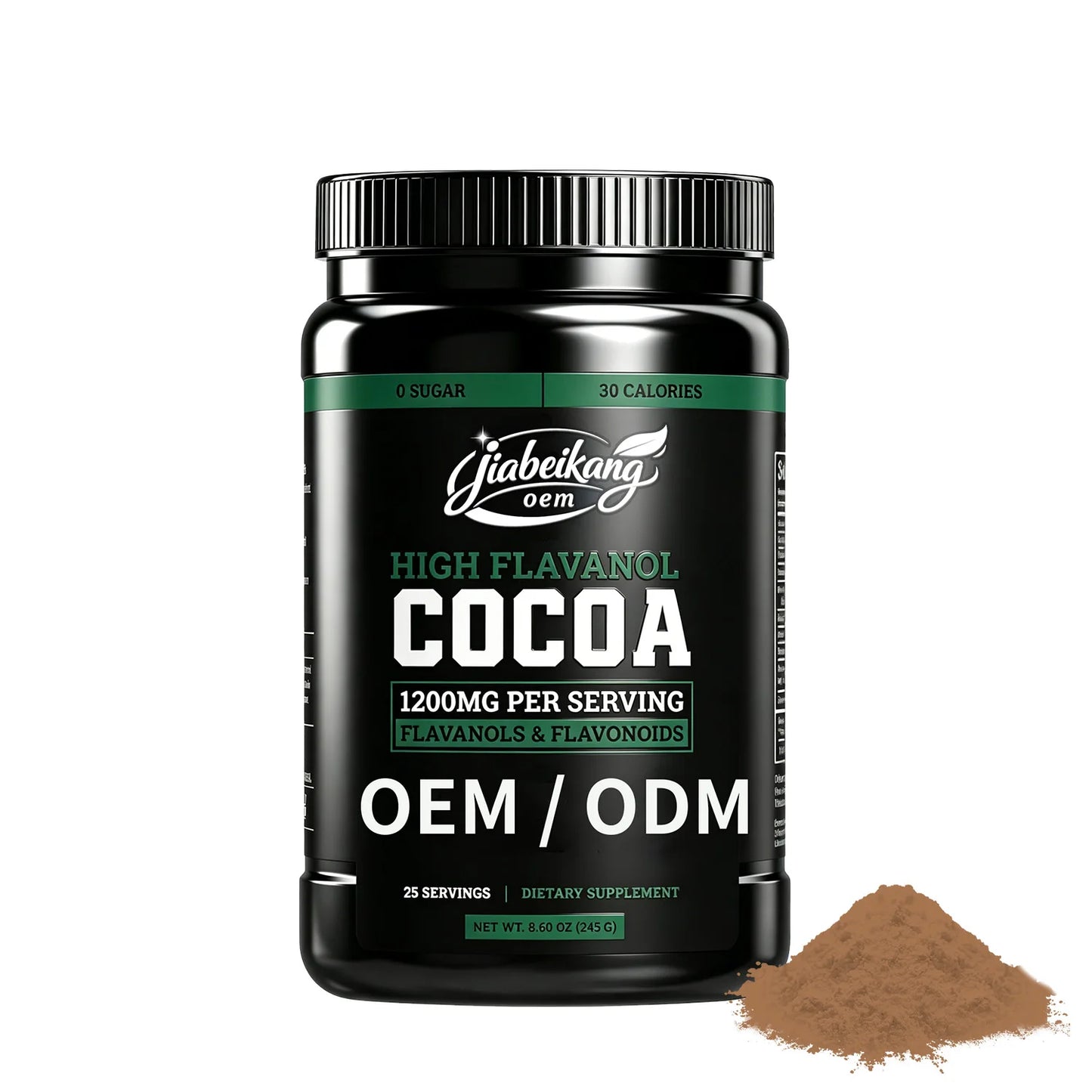 OEM Private Label High Flavanol Cocoa Powder with Epicatechin and Flavonoid Blend Sugar Free Daily Wellness Supplement