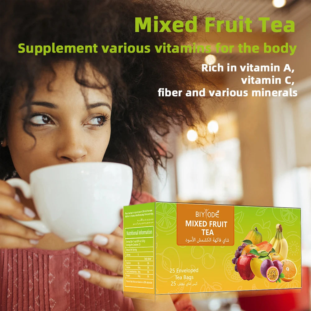 OEM ODM Custom Mixed Fruit Tea Bag Herbal Supplement Private Label Promote Metabolism Digestive Fiber Nutrient Support ISO HACCP GMP Certified