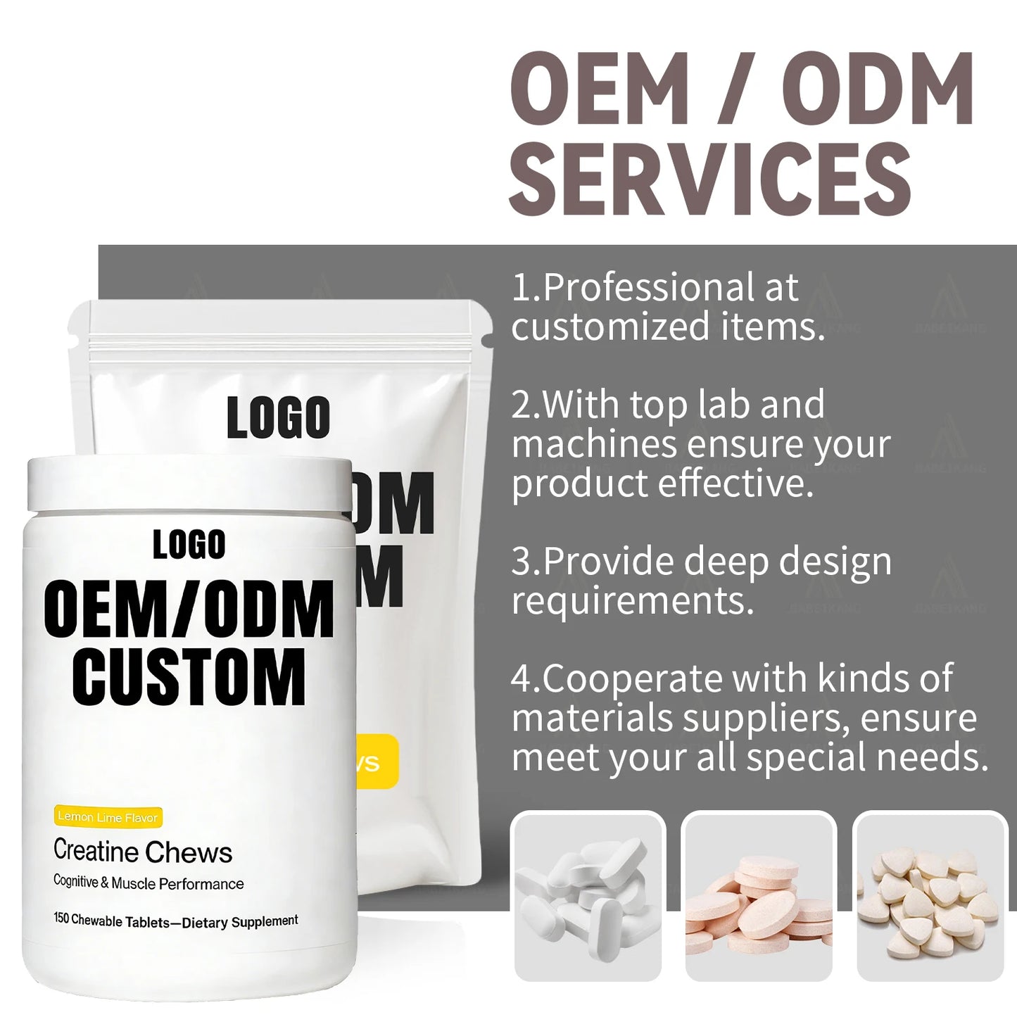 Private Label Creatine Chewable Tablets | Full OEM ODM Customization Support
