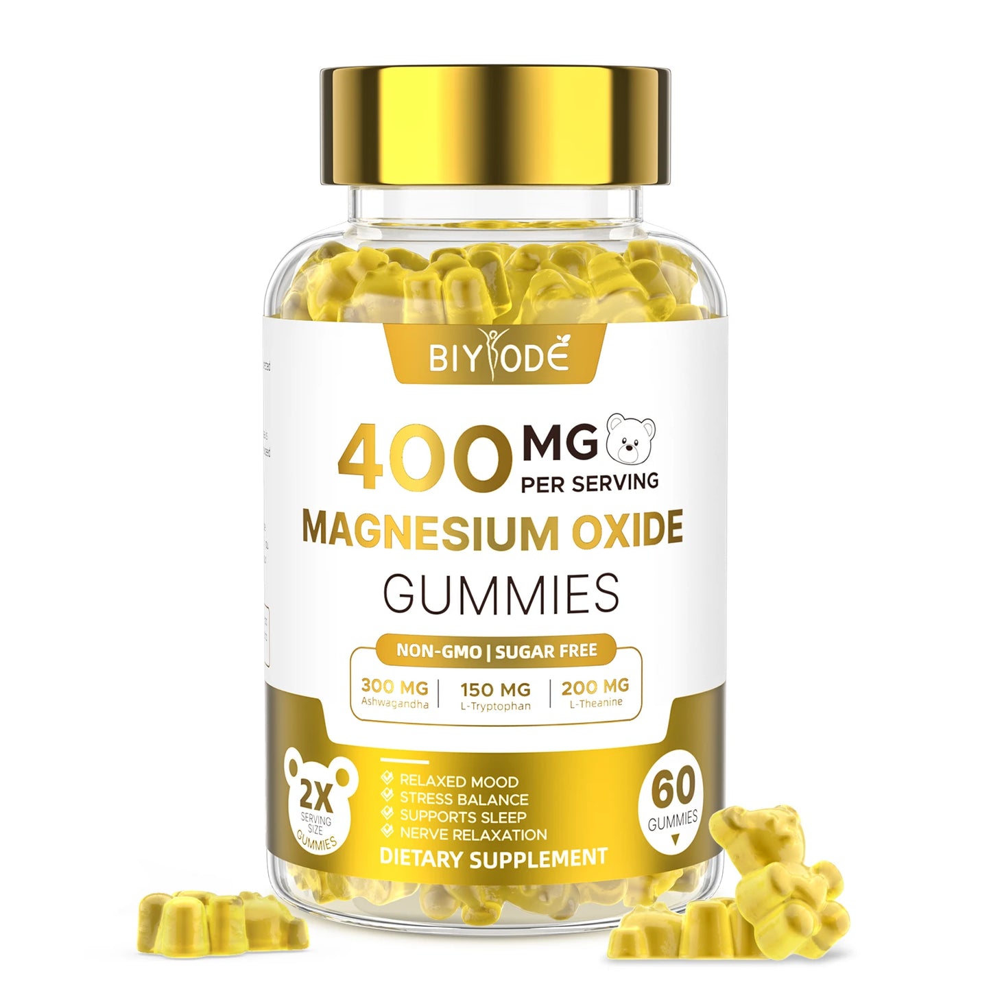 Wholesale Private Label Magnesium Gummies 400mg Calm Support Daily Balance Vegan Supplement