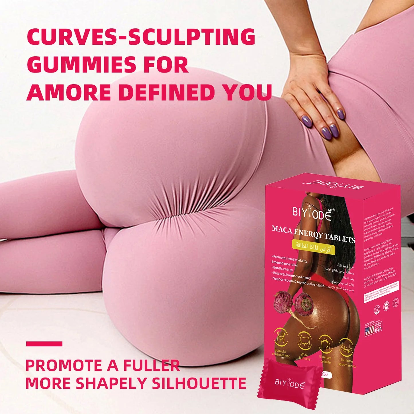 Wholesale Maca Tablets Private Label Body Shaping Supplement for Curve Sculpting and Female Daily Energy Support