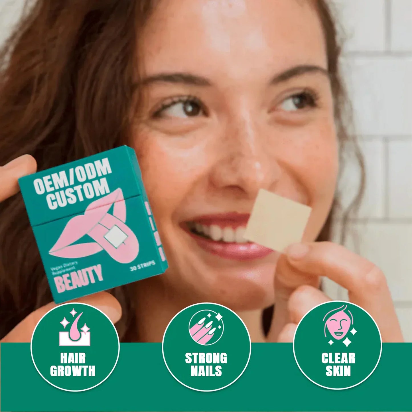 Beauty in a Strip High Potency Biotin Oral Strips with Folate and Vitamin E