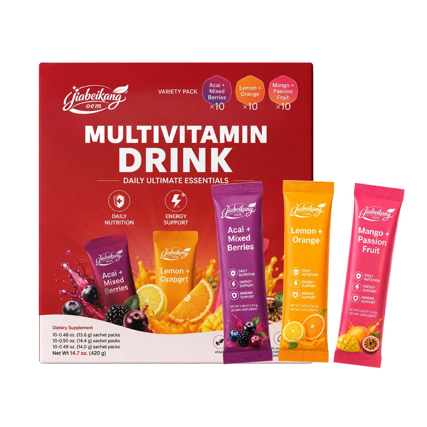 OEM Private Label All in One Daily Nutrition Drink Powder with Multivitamins Probiotics Superfoods Blend