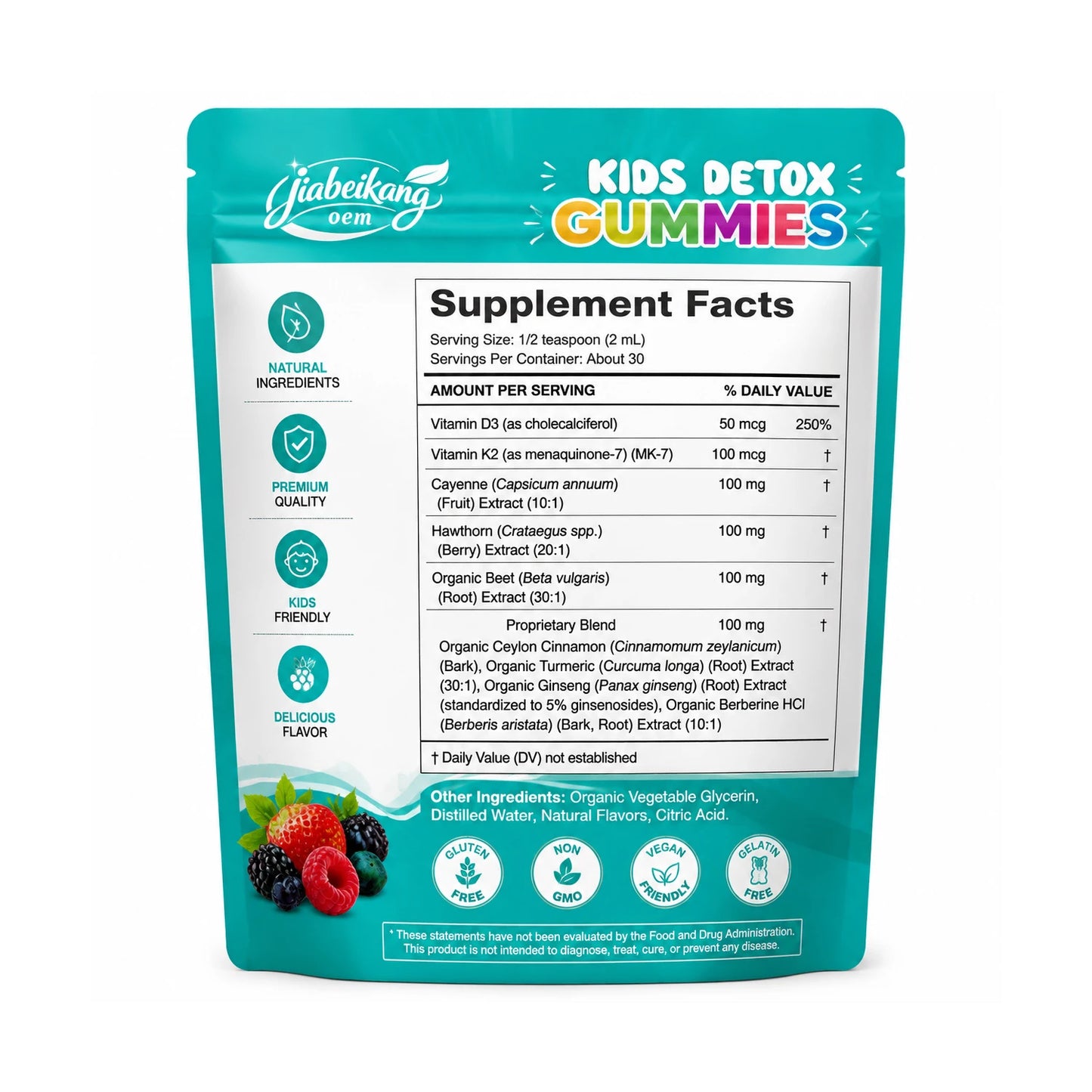 OEM Private Label Kids Nutritional Gummies Vitamin D3 B12 Magnesium Zinc Omega 3 Sugar Free Daily Wellness Supplement