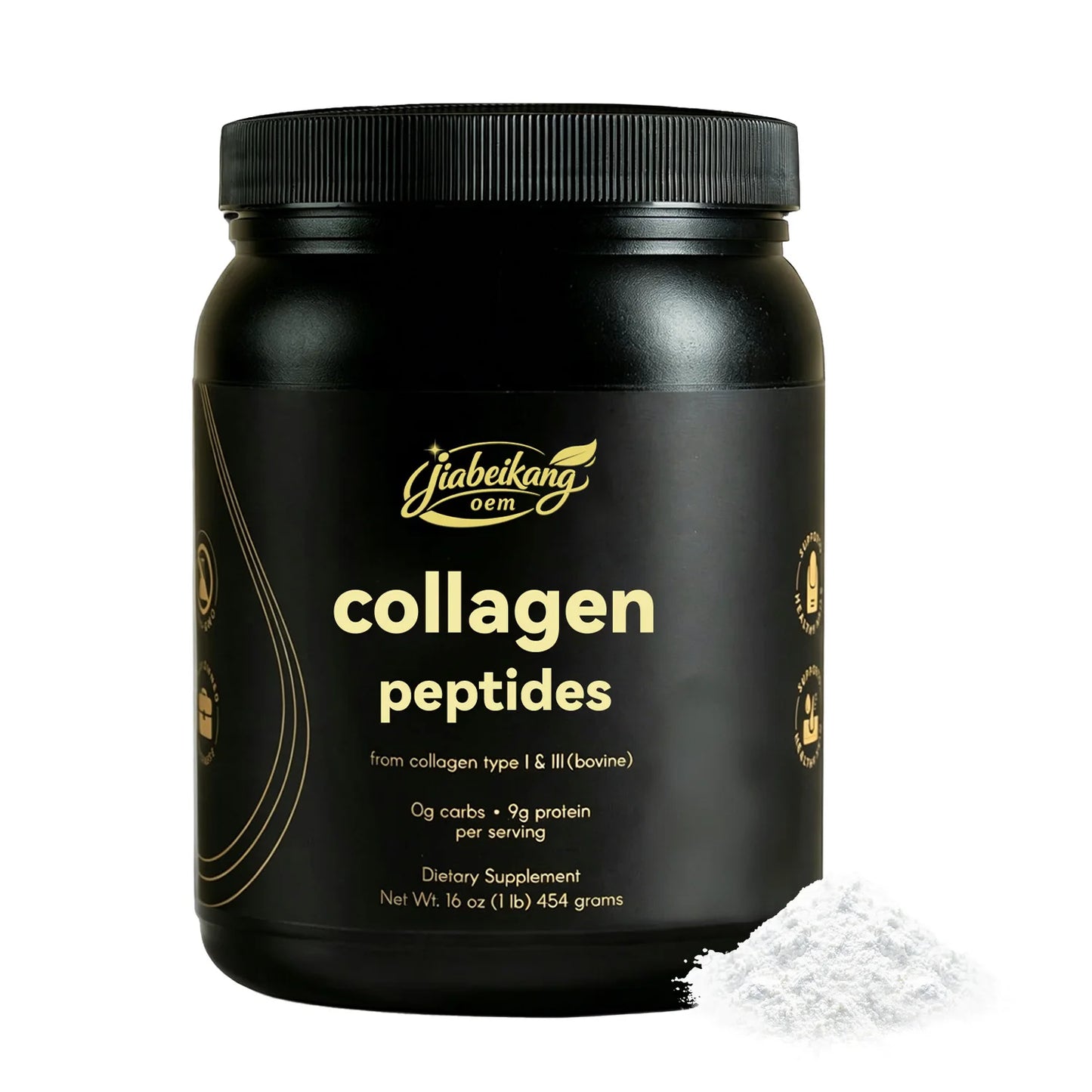 Hydrolyzed Collagen Peptides Powder Type I III Bovine Collagen Protein Unflavored Dietary Supplement