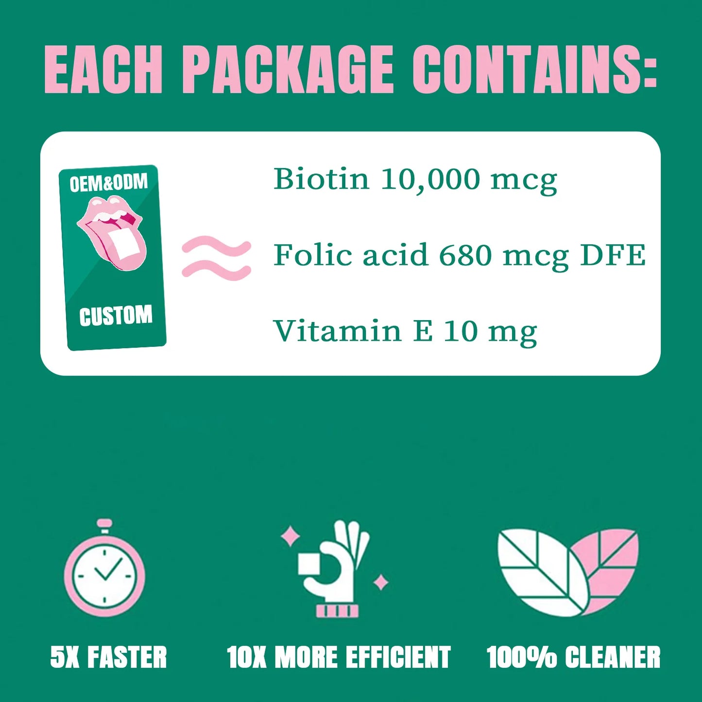 Beauty in a Strip High Potency Biotin Oral Strips with Folate and Vitamin E