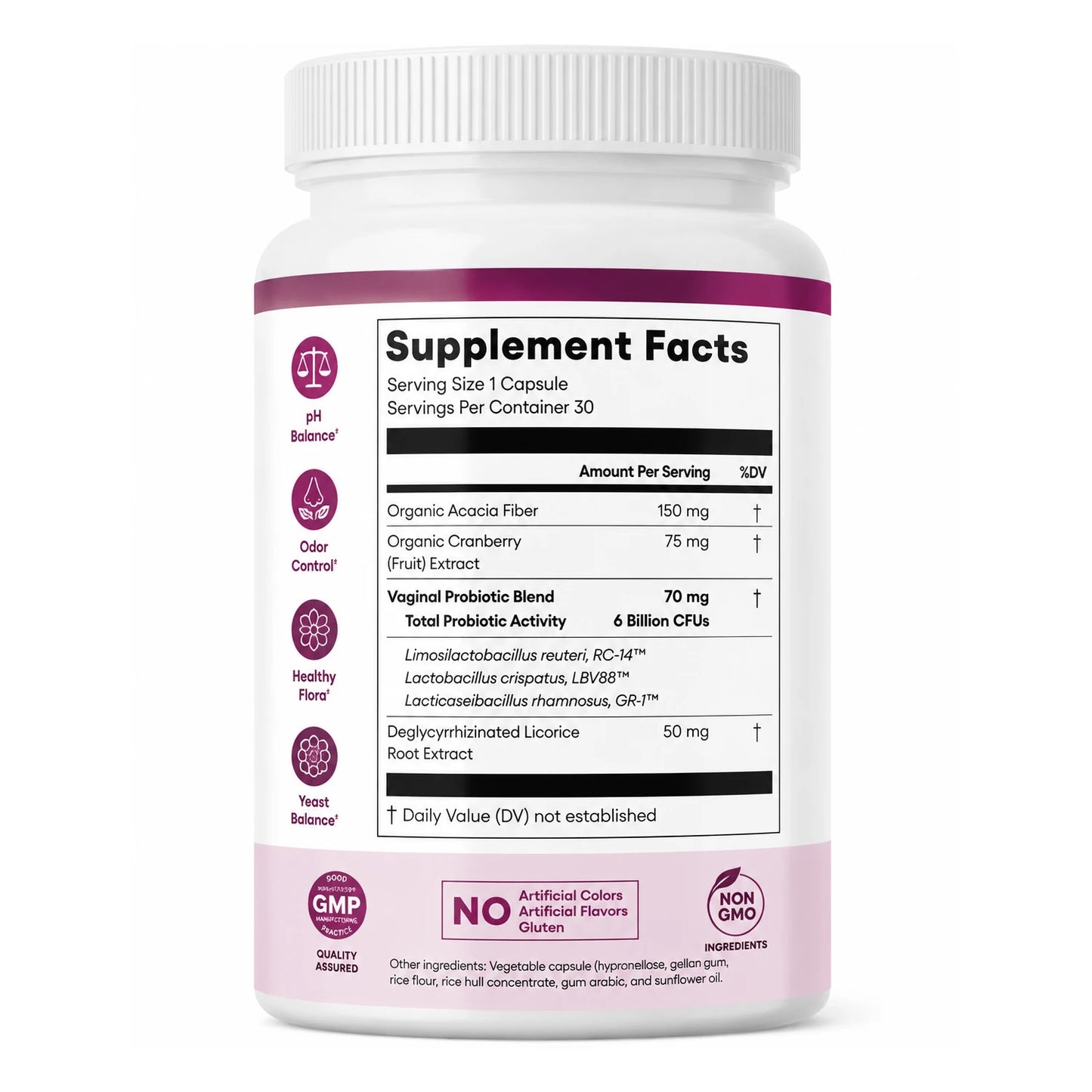 OEM Private Label Women's Probiotic Capsules 6 Billion CFU 3 Strain Formula with Cranberry and Prebiotic Fiber