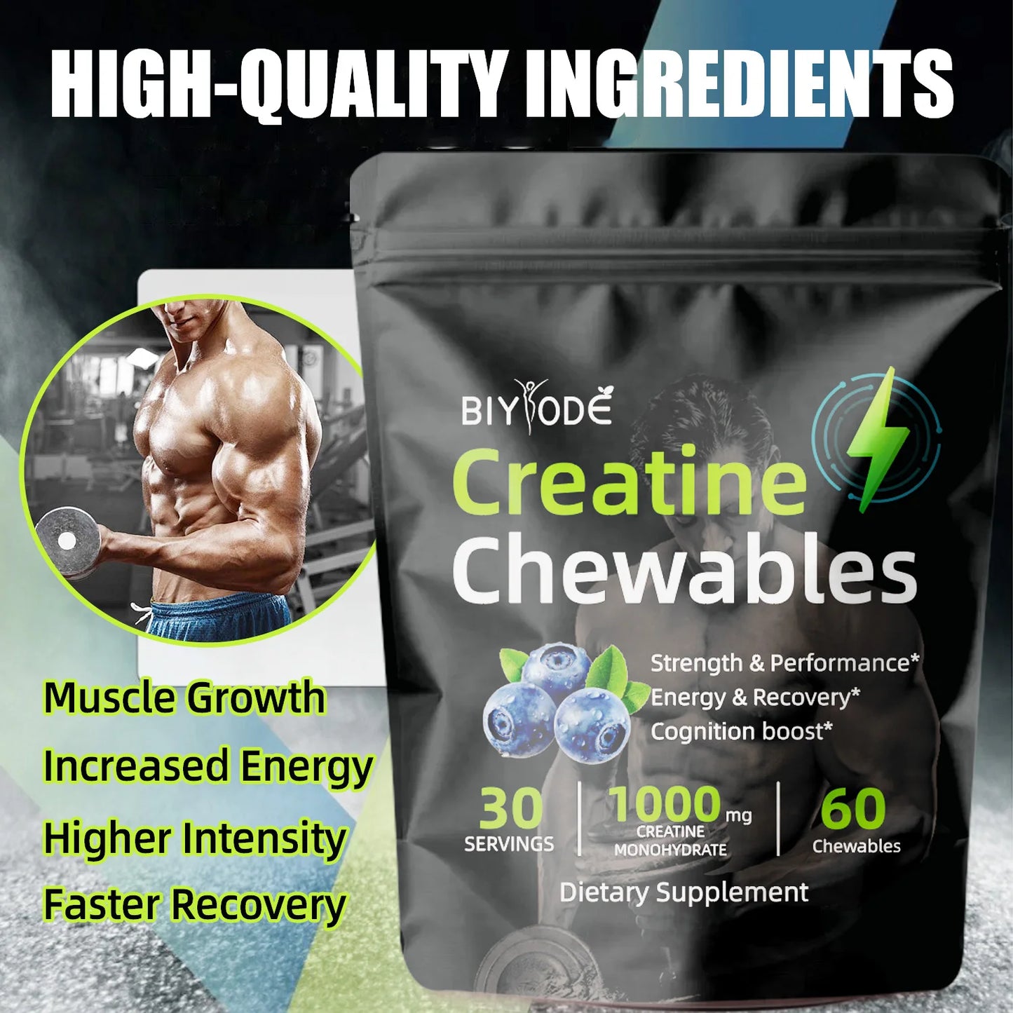 ODM Creatine Gummies Supplement, Strength Performance & Energy Support, OEM Factory Supply