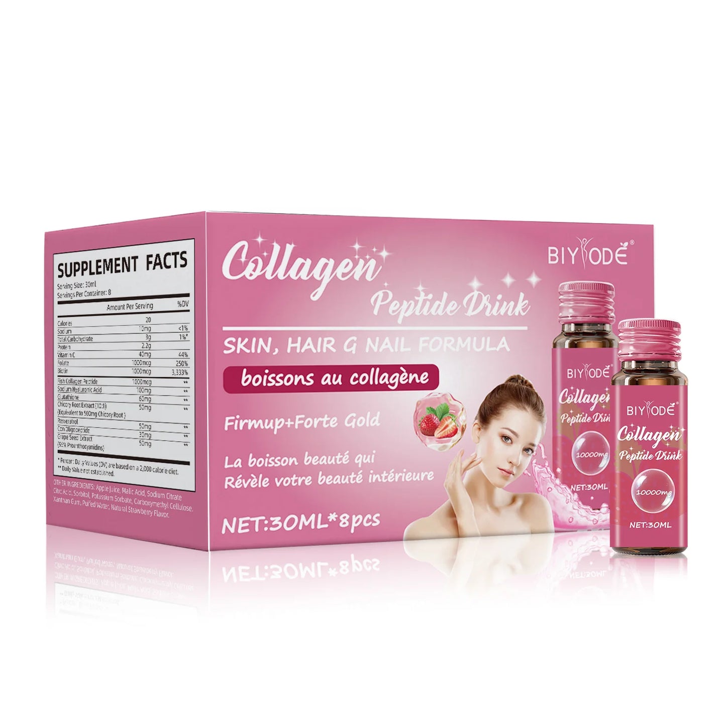 ODM Private Label Service Collagen Peptide Liquid Drink Supports Hair Skin and Nail Health