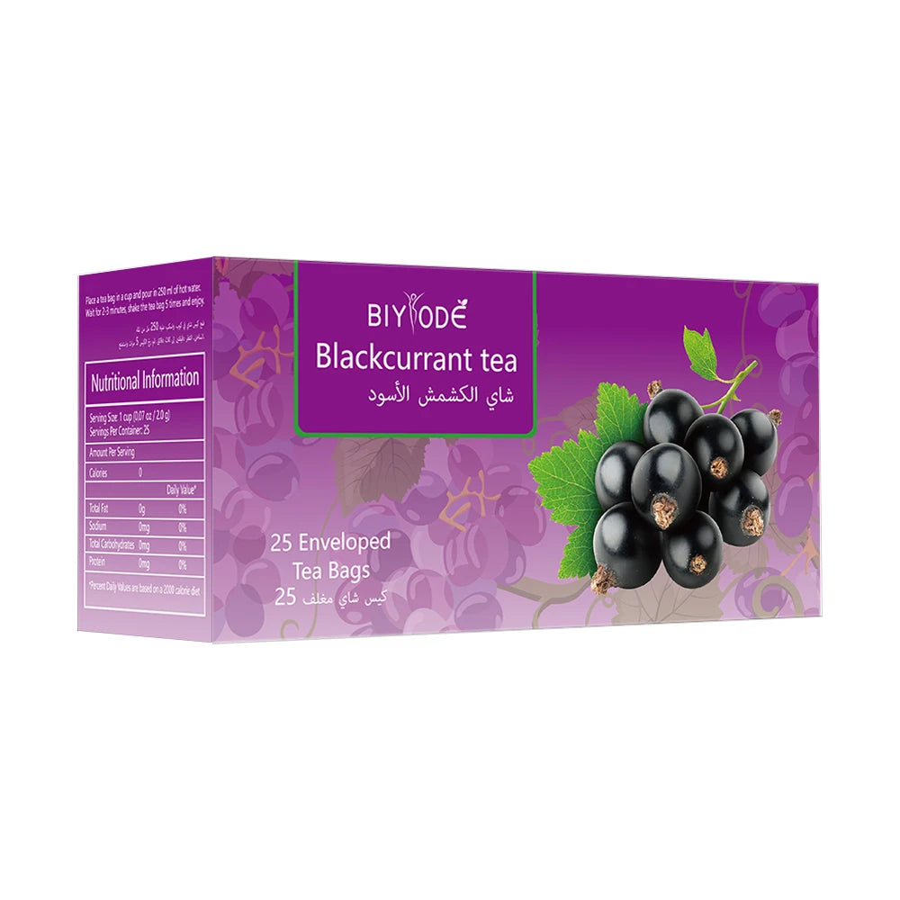 Wholesale Custom Private Label Herbal Supplements Blackcurrant Tea Bag OEM ODM Antioxidants Vitamin C Improve Digestion Support Cardiovascular Health Relieve Fatigue Enhance Immunity