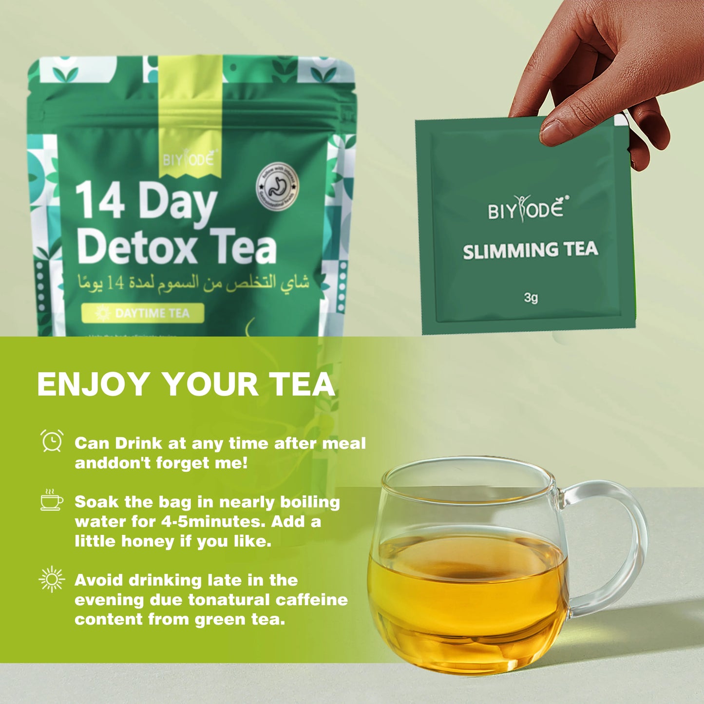 OEM ODM Private Label Detox Tea Bags with Green Tea Dandelion Root and Ginger for Metabolism Boost and Body Shaping