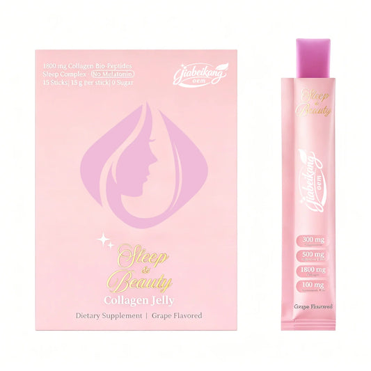 OEM Private Label Collagen Jelly Sticks with Magnesium Glycinate Hyaluronic Acid Nighttime Beauty Wellness Supplement