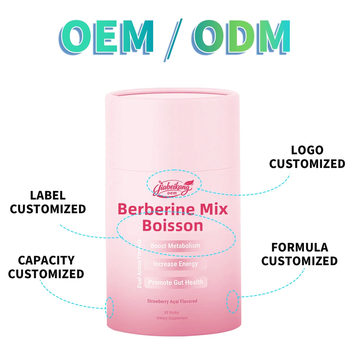 Berberine Herbal Cutting Drink Powder Stick Gut Health & Metabolism Support Formula OEM Private Label Dietary Supplement