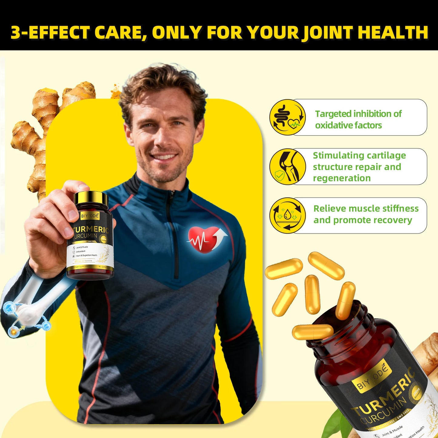 High Potency Turmeric Curcumin Capsules Multi-Ingredient Joint Formula