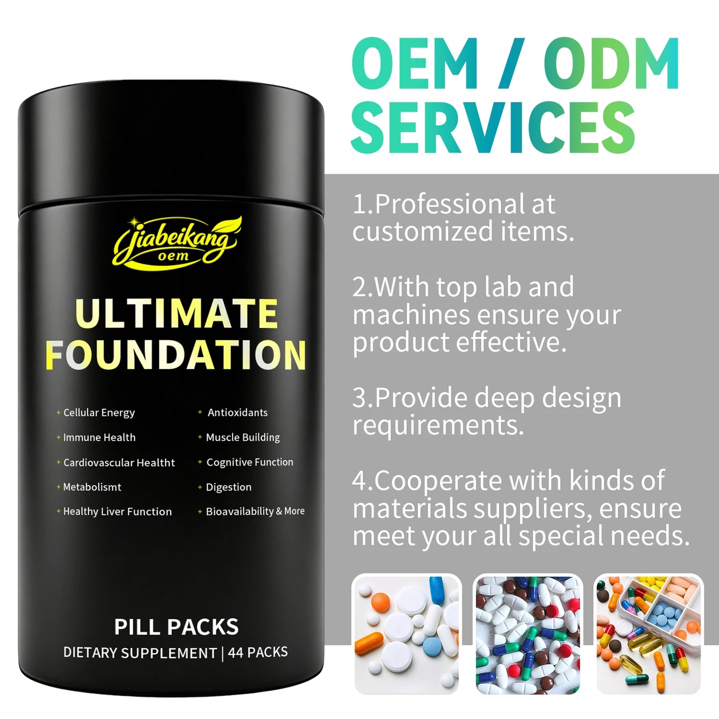 OEM Private Label Advanced Multivitamin Tablets with Amino Acid Blend Digestive Enzyme Complex and Botanical Extract Formula