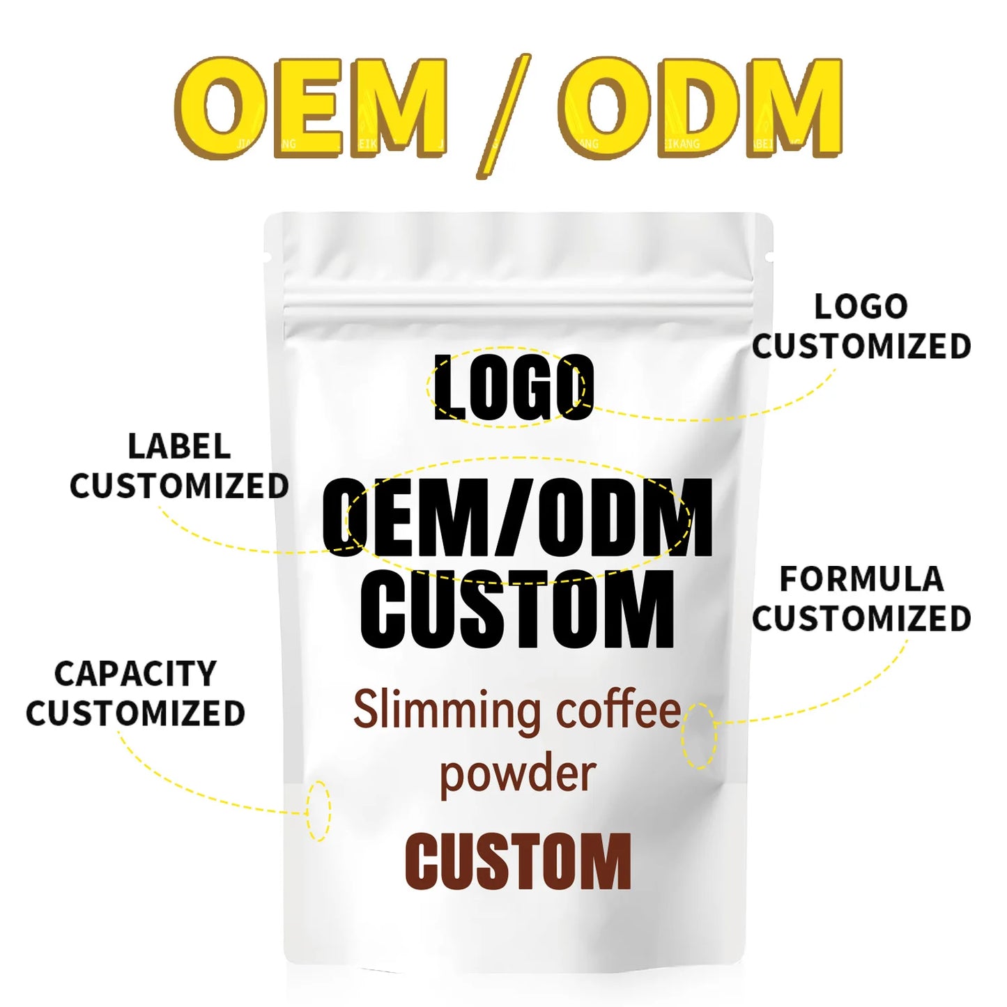 OEM Factory Max Slimming Coffee Powder Herbal Supplement Sachet Packaging Metabolism Support COA ISO HALAL