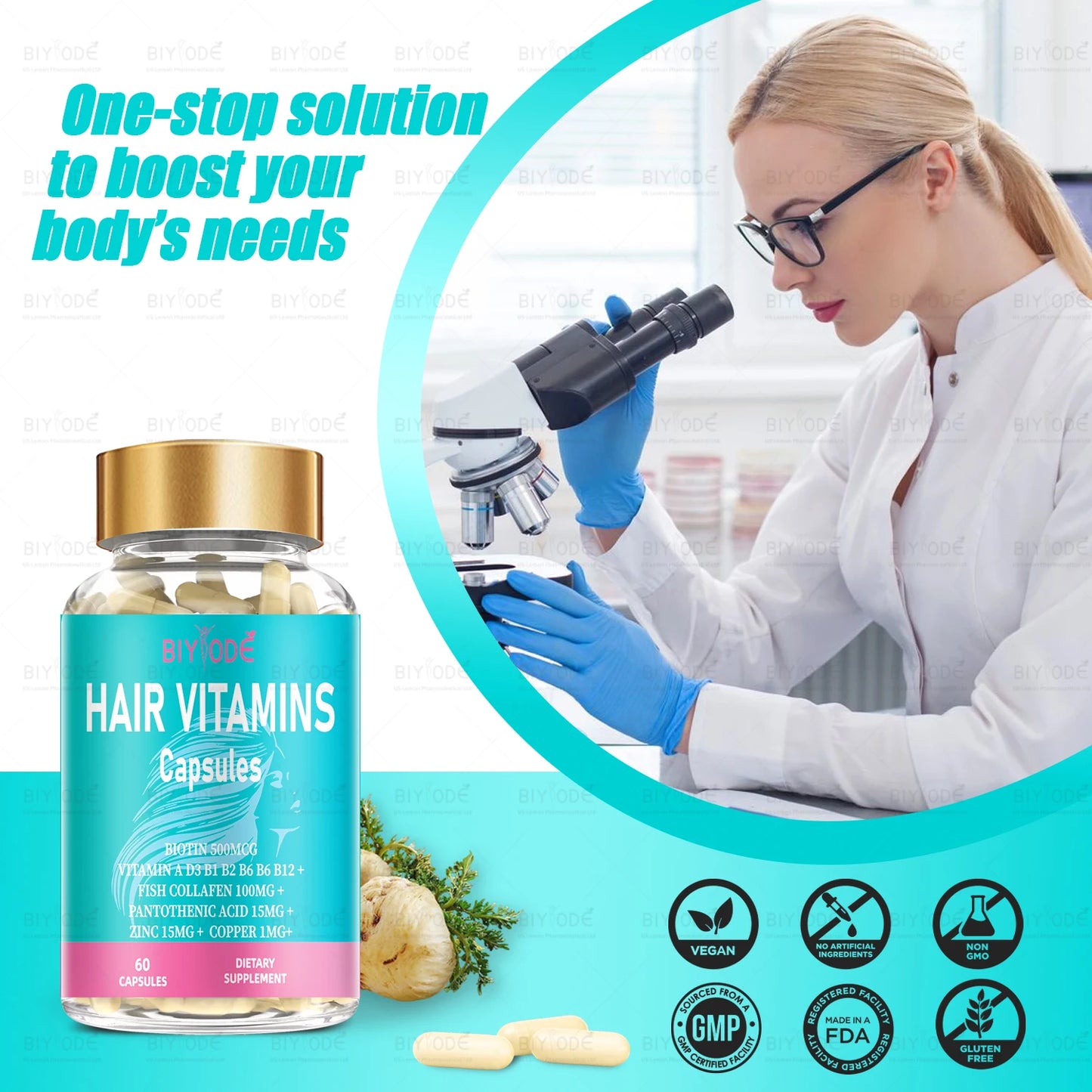 hot sale wholesale hair vitamins nails and skin capsules