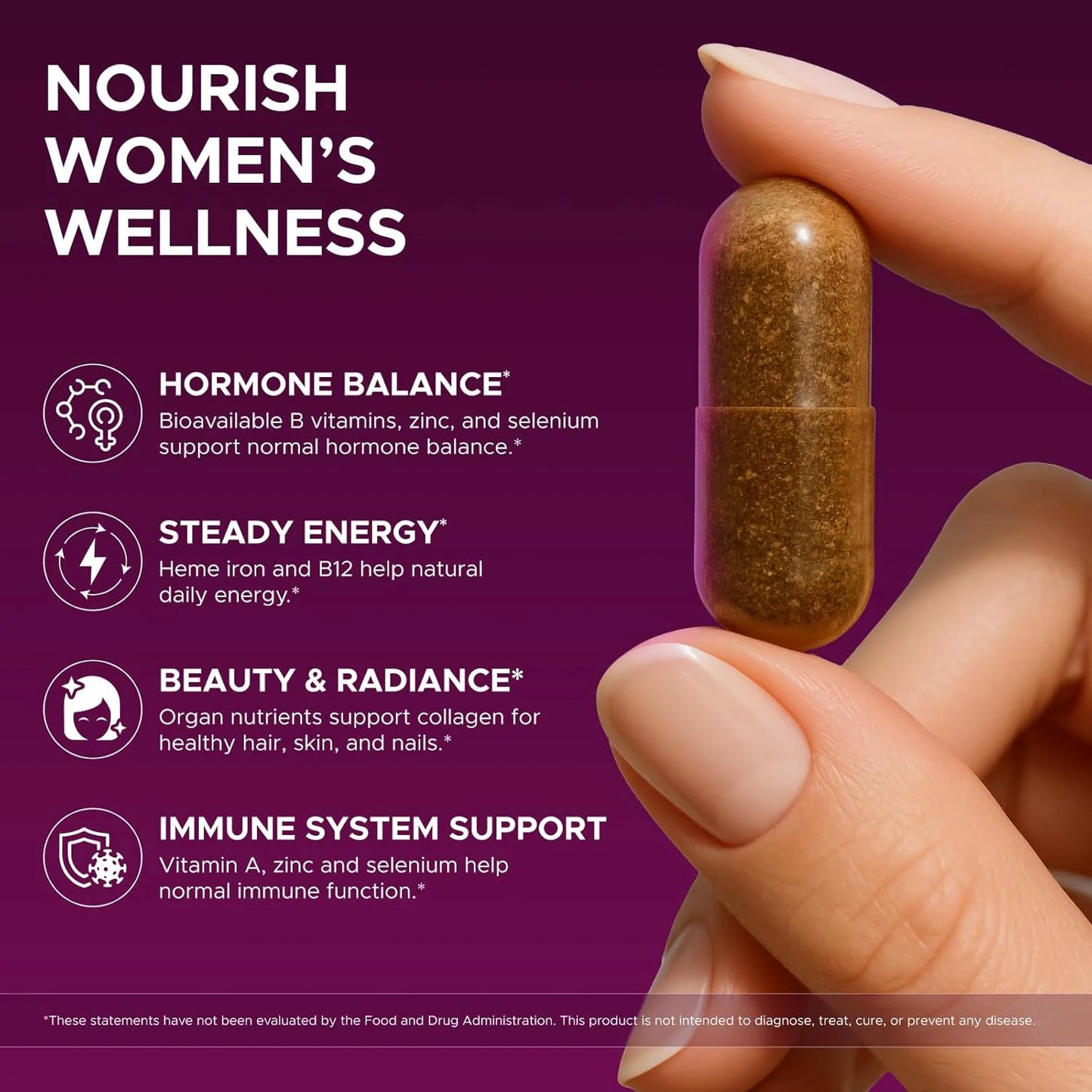 Custom Women's Beef Organ Capsules Grass-Fed Beef Liver Heart Kidney Uterus Ovary Blend OEM/ODM Dietary Supplement