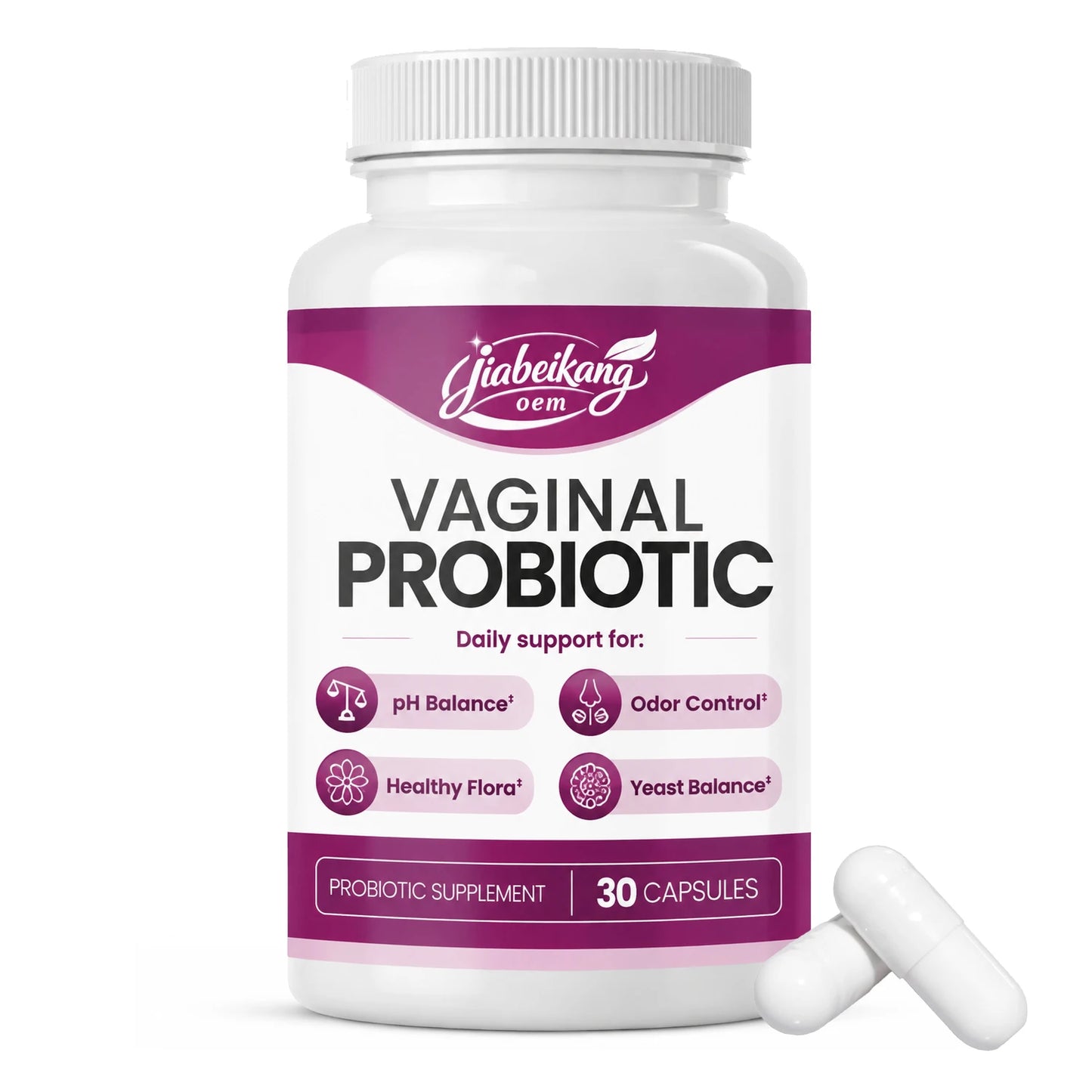 OEM Private Label Women's Probiotic Capsules 6 Billion CFU 3 Strain Formula with Cranberry and Prebiotic Fiber