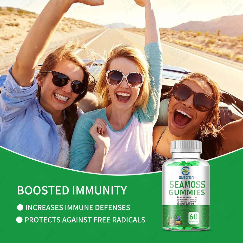 Irish Organic Sea Moss Liquid Gel Supplement Antioxidants Immunity Booster Burdock Root Immune System gummies