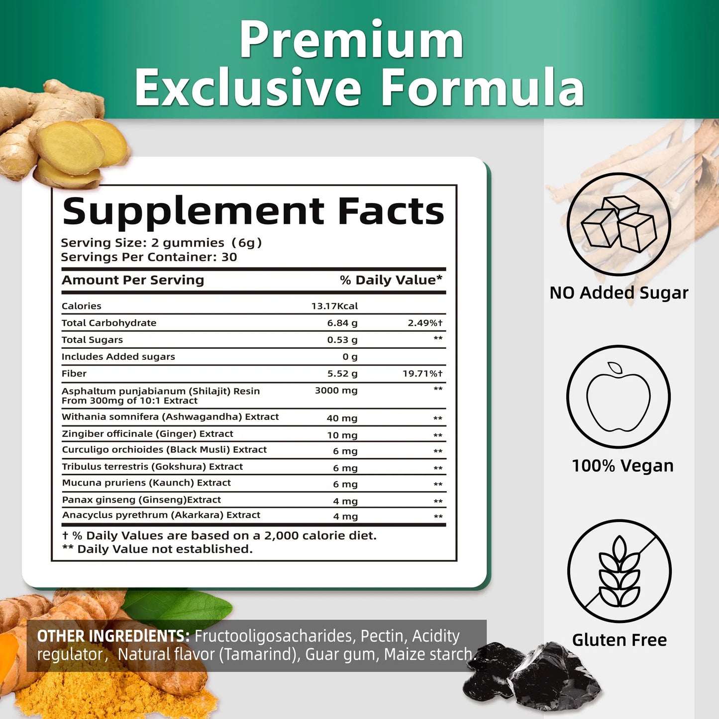 OEM ODM Private Label Shilajit Gummies Factory Supply Vegan Herbal Energy Supplement with Ashwagandha Ginseng and Black Musli GMP Certified Gluten Free Wholesale