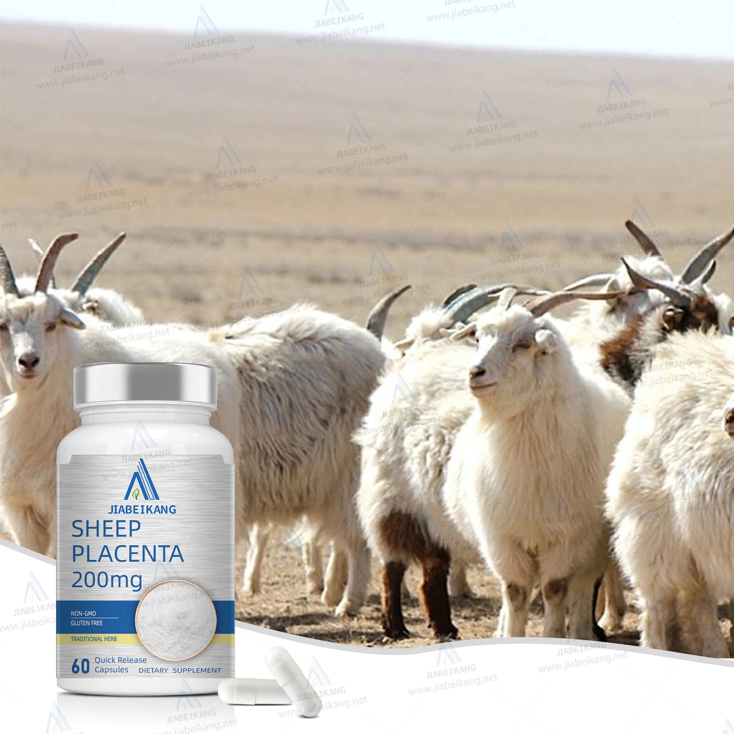 Hot Sale Sheep Placenta Capsules GMP Factory Custom Private Label Skin Whitening Vitamin Sheep Placenta