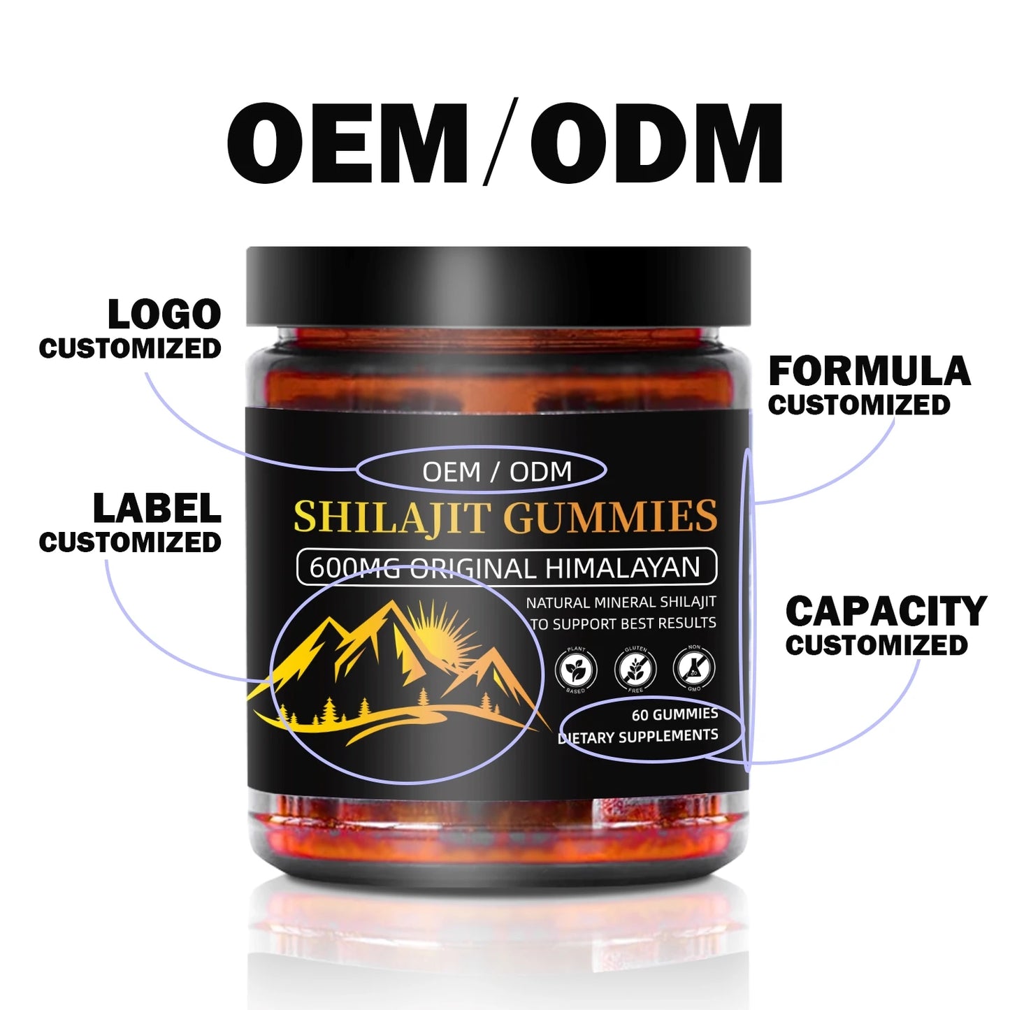 OEM ODM custom private label supplement manufacturer pure shilajit gummies