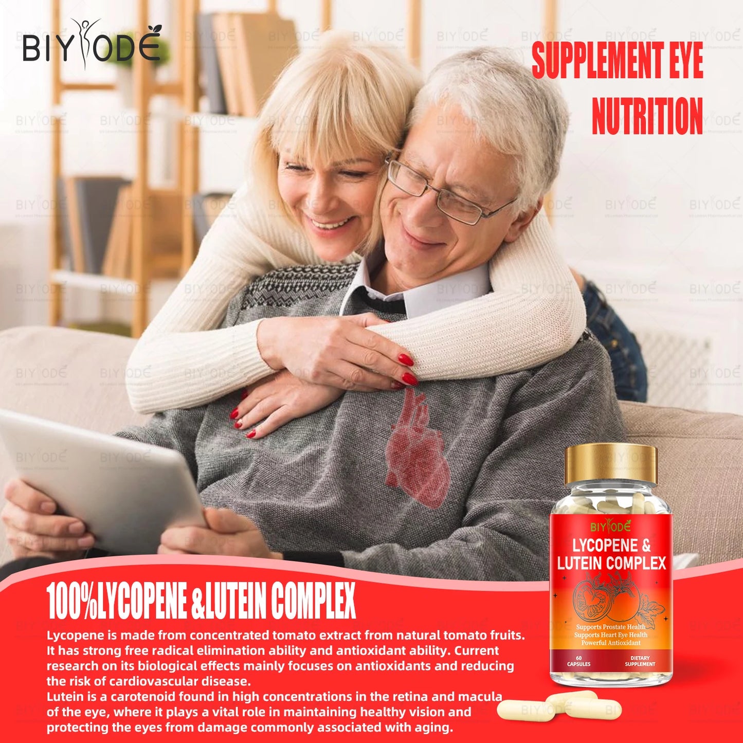 Jiabeikang Factory Wholesale vitamins cardiovascular and vision health supplements lycopene lutein 2 in 1 capsules